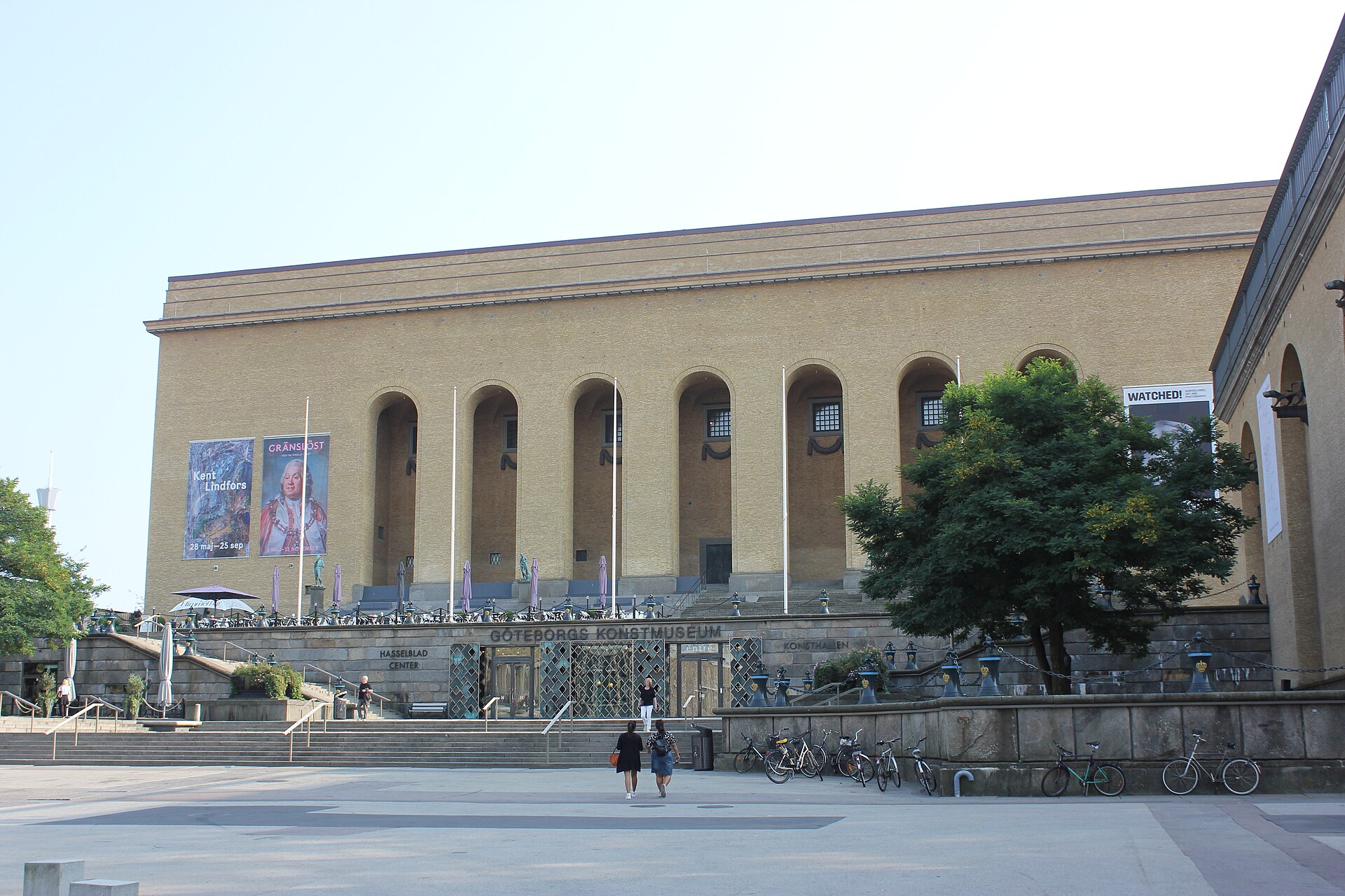 The facade from the terrace steps