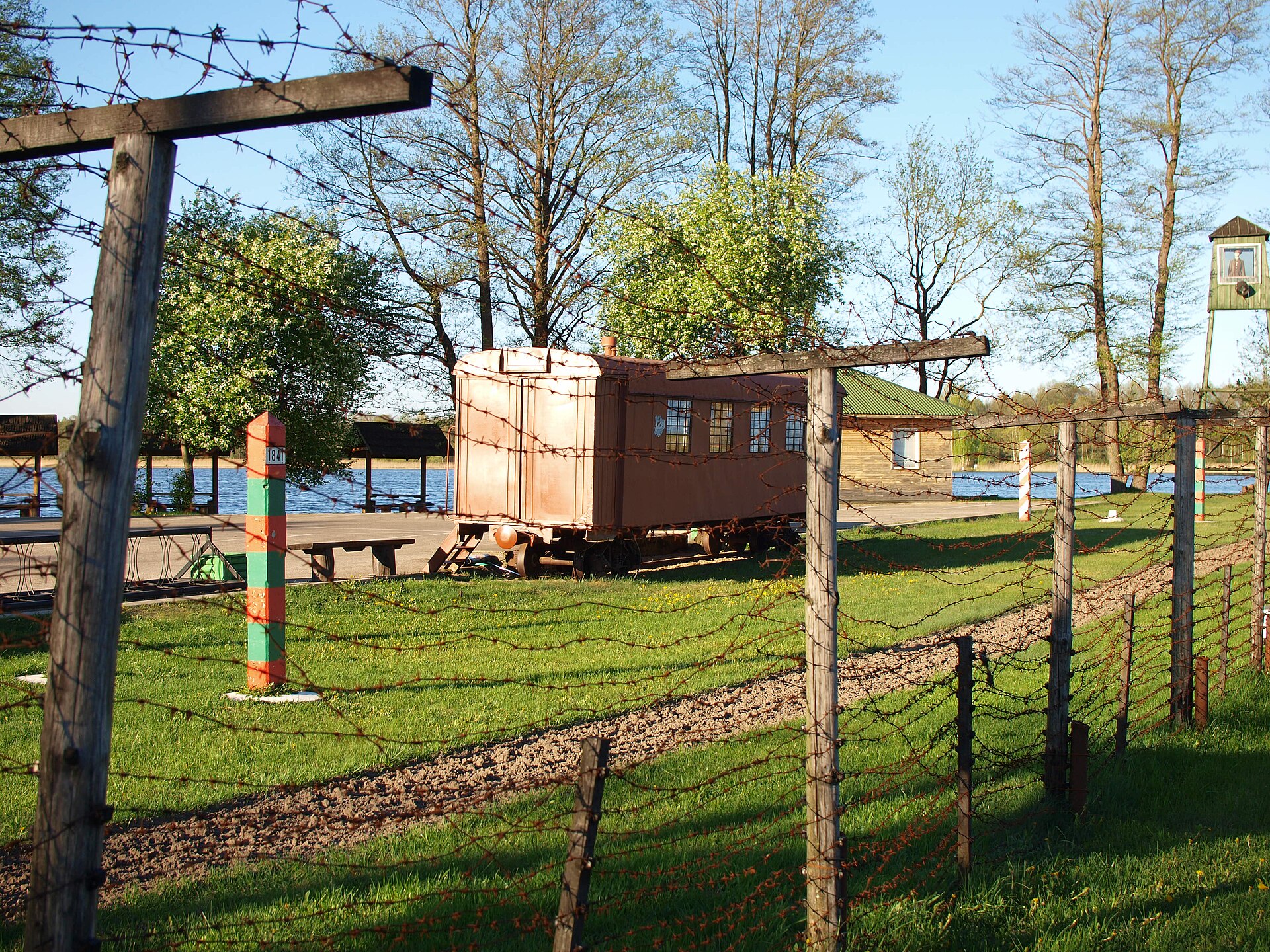 The entrance to the park, with the Gulag-themed exposition on Soviet repression and the camps beginning immediately past the gate