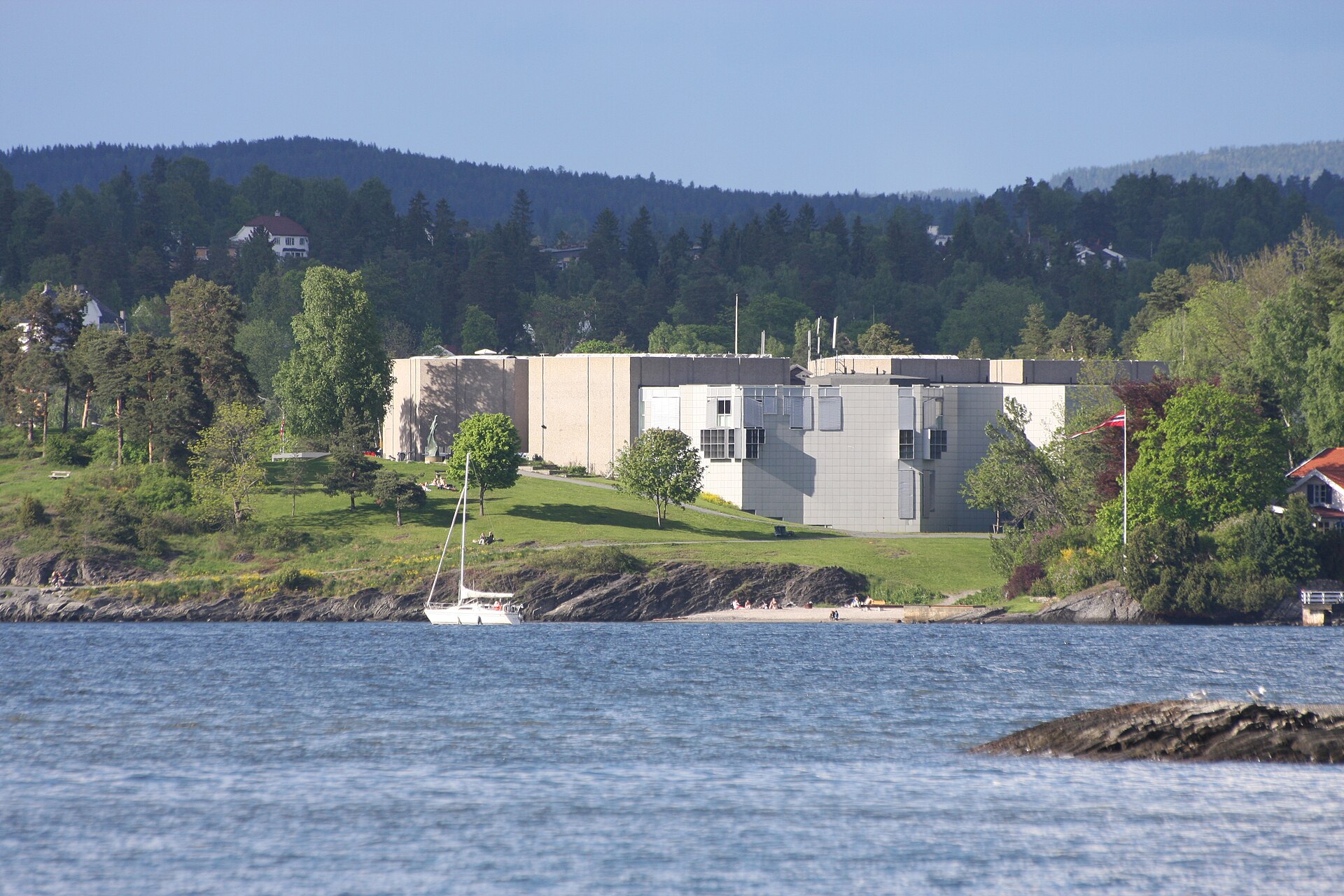 Henie Onstad Kunstsenter from across the fjord