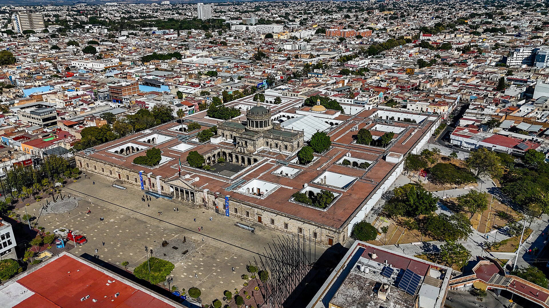 Aerial view of the complex