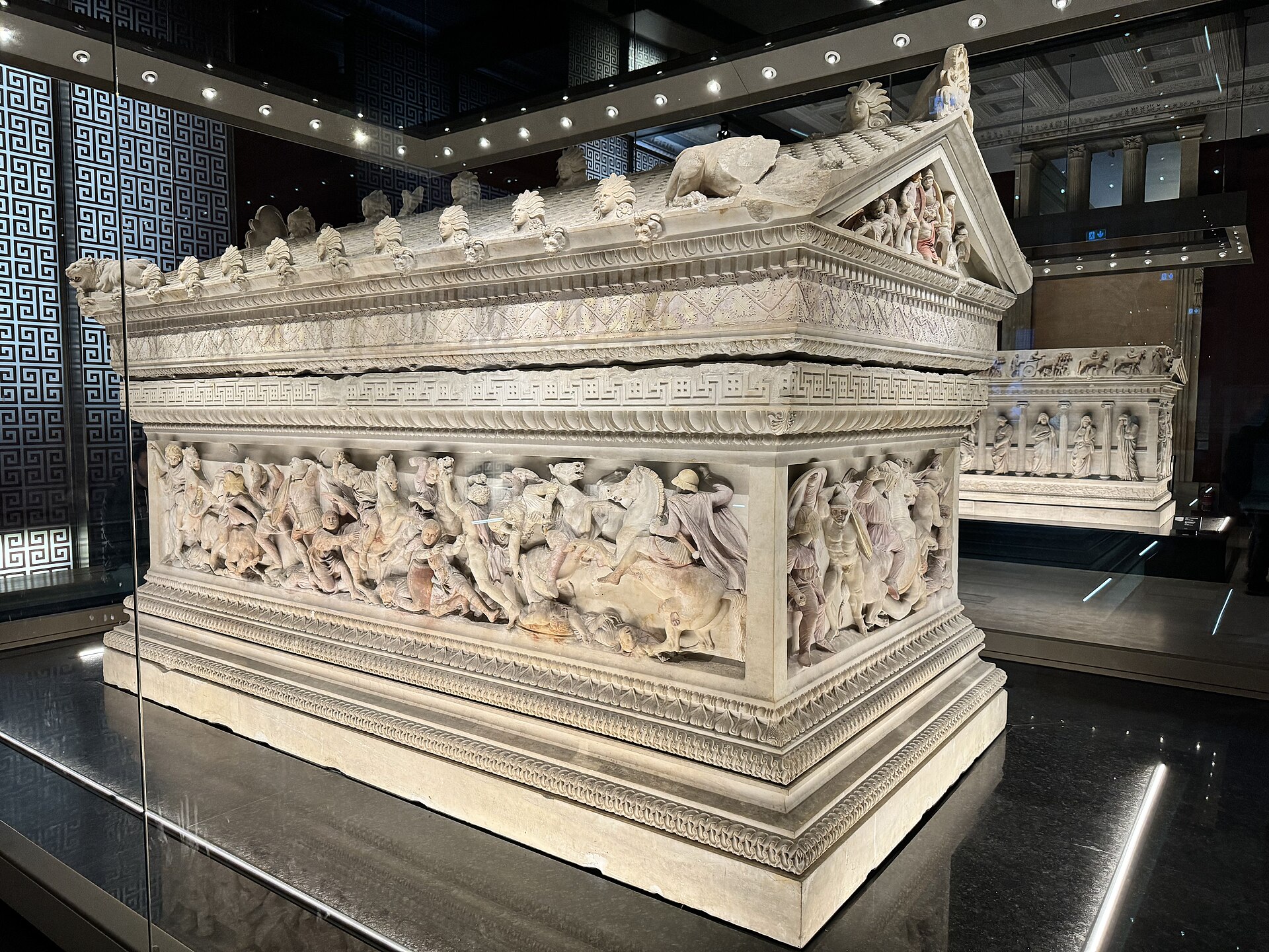 The Alexander Sarcophagus on display