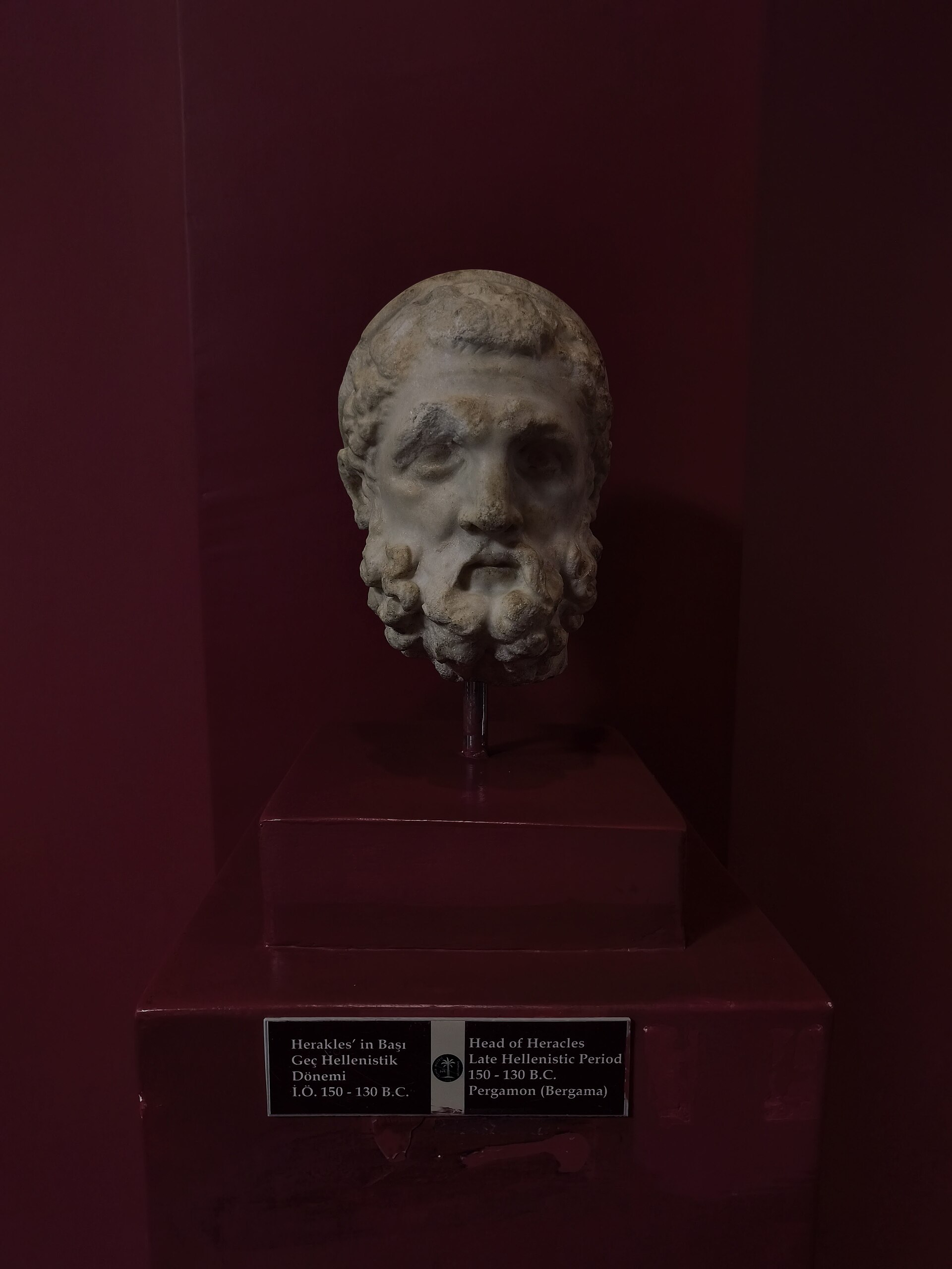 Marble head of Heracles