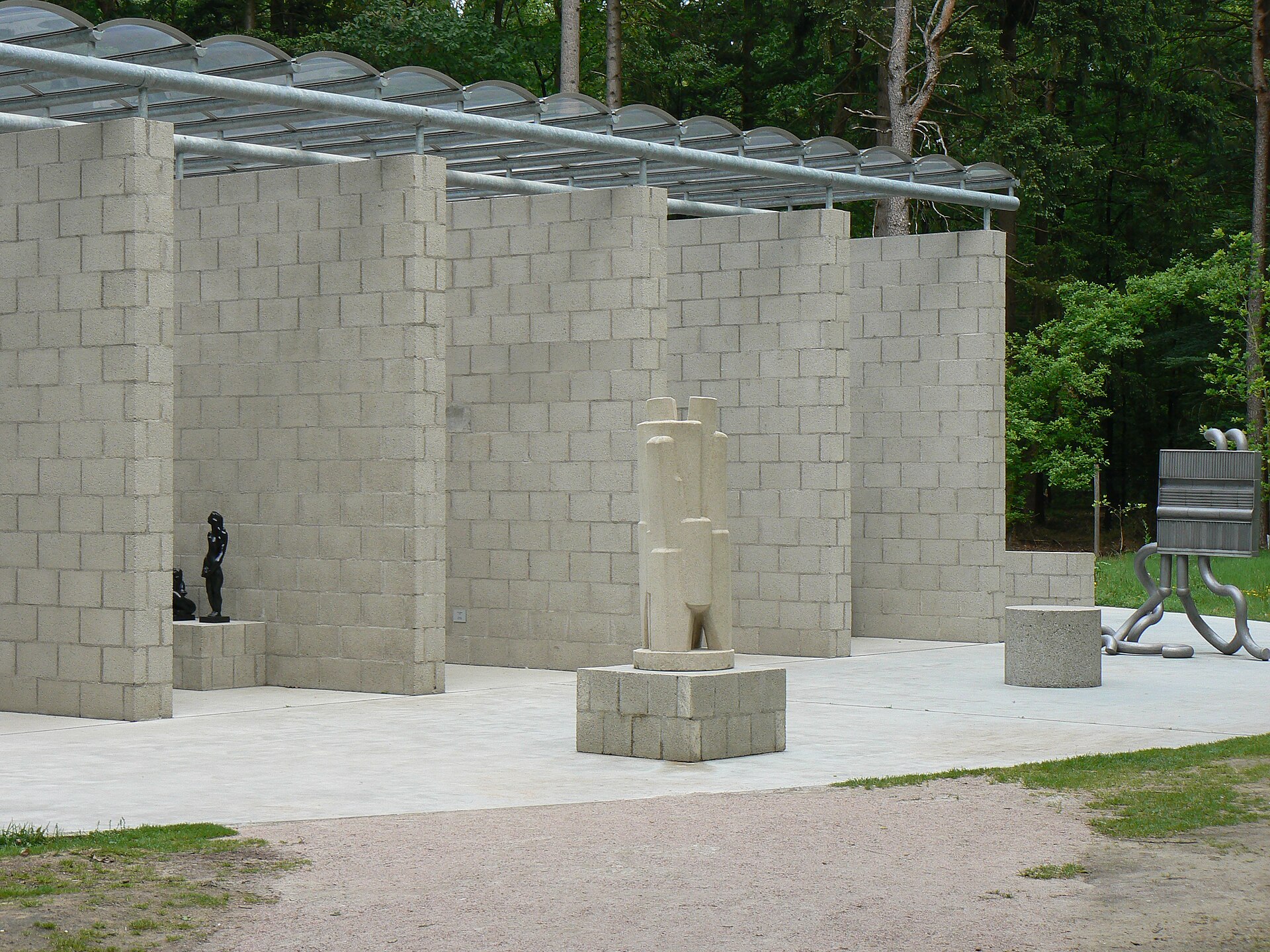 The rebuilt Aldo van Eyck pavilion in the sculpture garden of the Kroller-Muller Museum