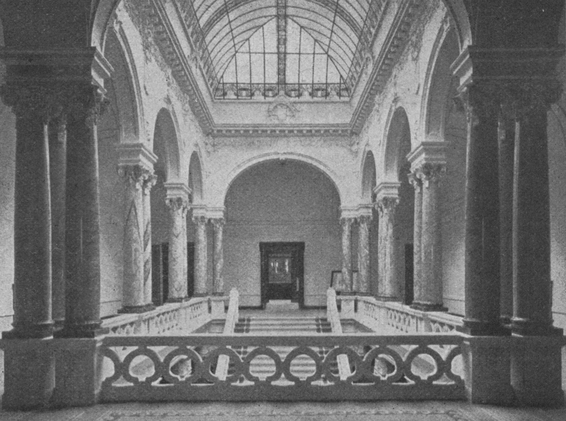 The staircase hall in 1902, since destroyed
