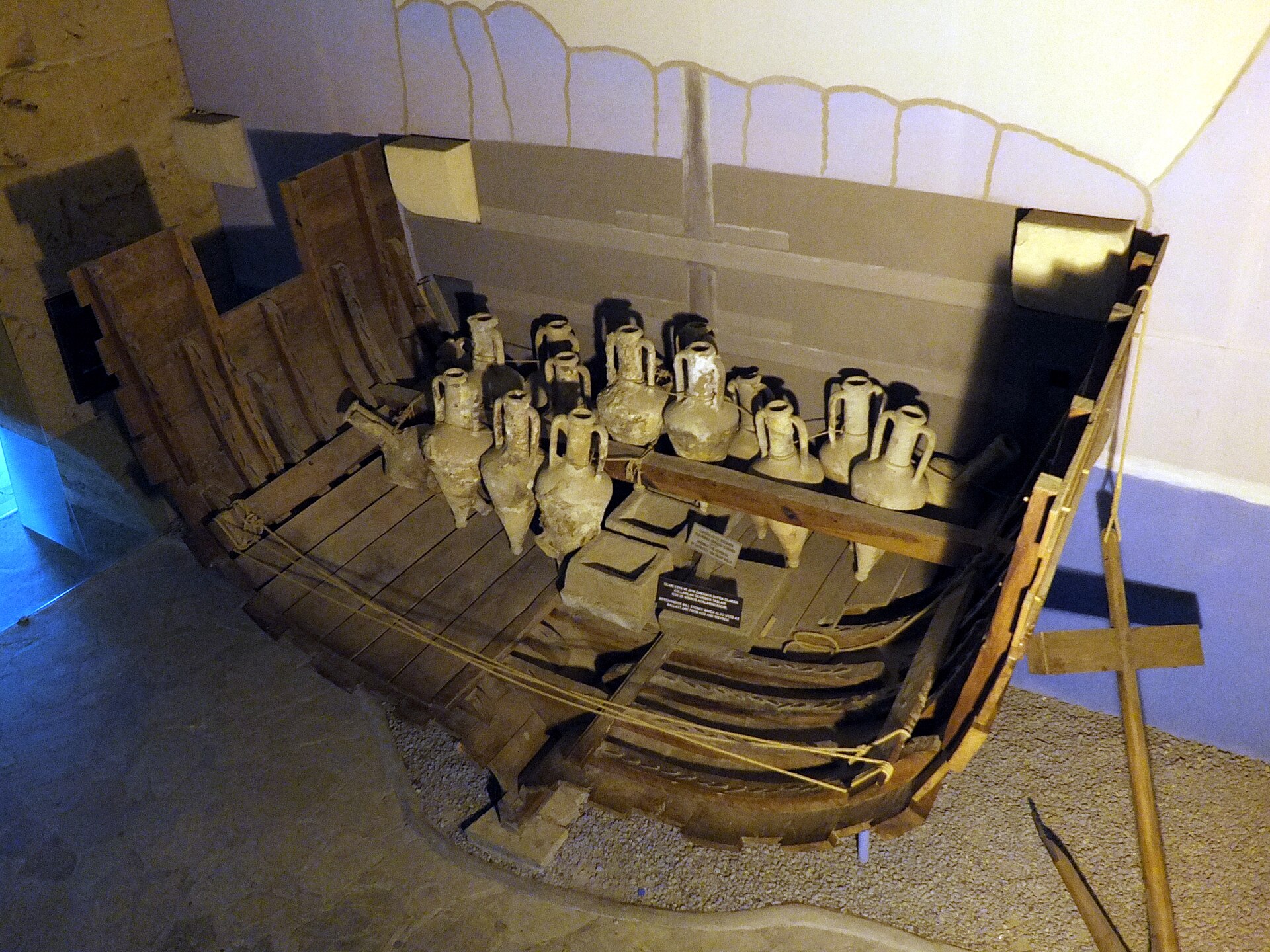 Display room of the Ancient Shipwreck Museum inside Kyrenia Castle