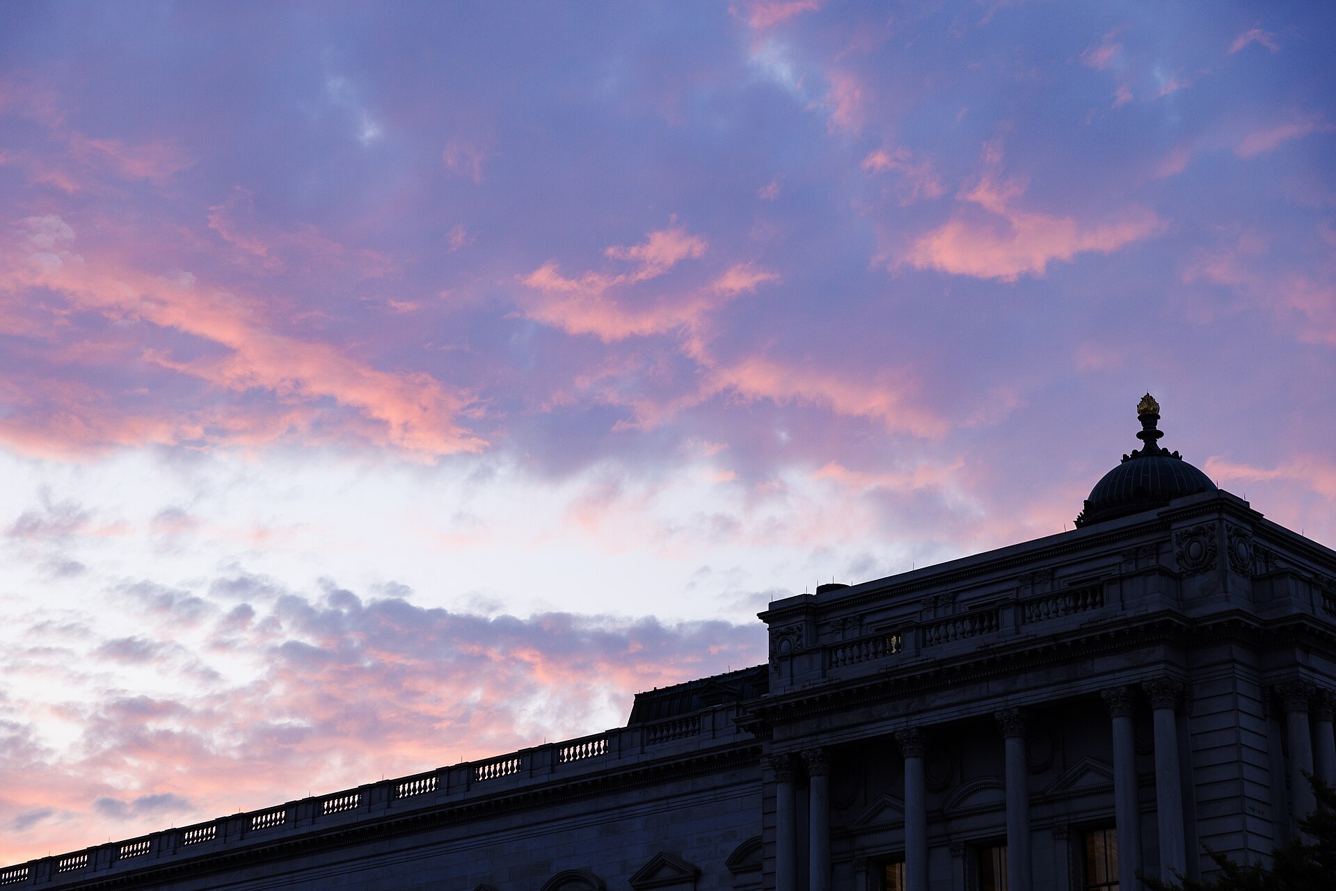 The Jefferson Building at dusk