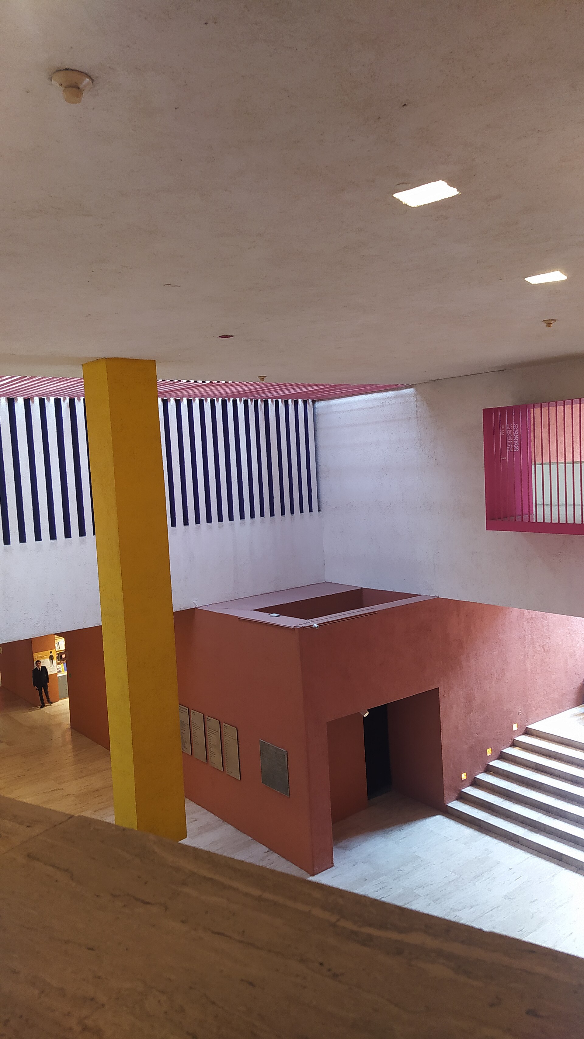 Looking down through the courtyard from the upper floor