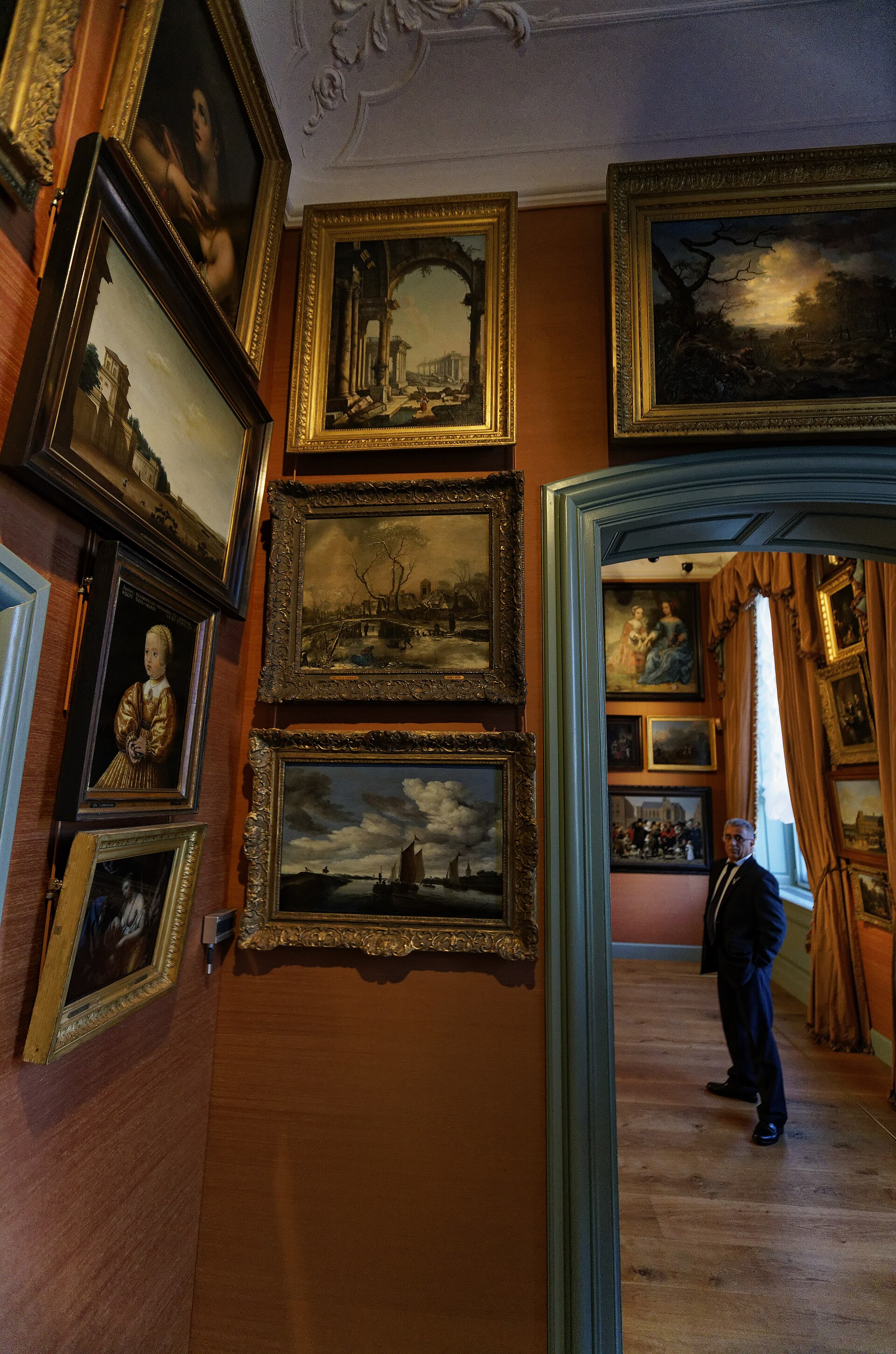 The Prince William V Gallery, hung floor to ceiling in the eighteenth-century manner