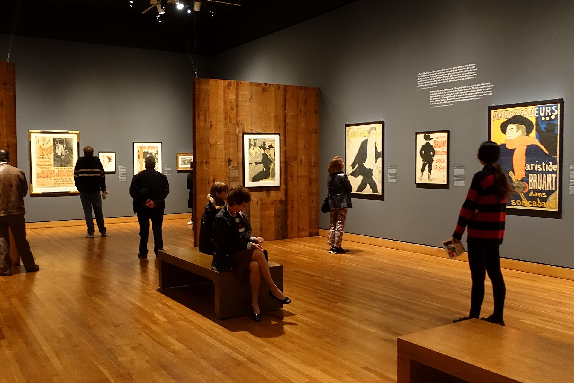 A graphic arts gallery hung with Toulouse-Lautrec posters