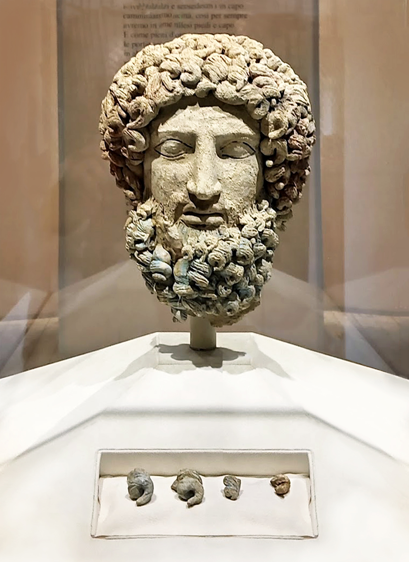 Terracotta Head of Hades, on display at the Museo Archeologico di Aidone