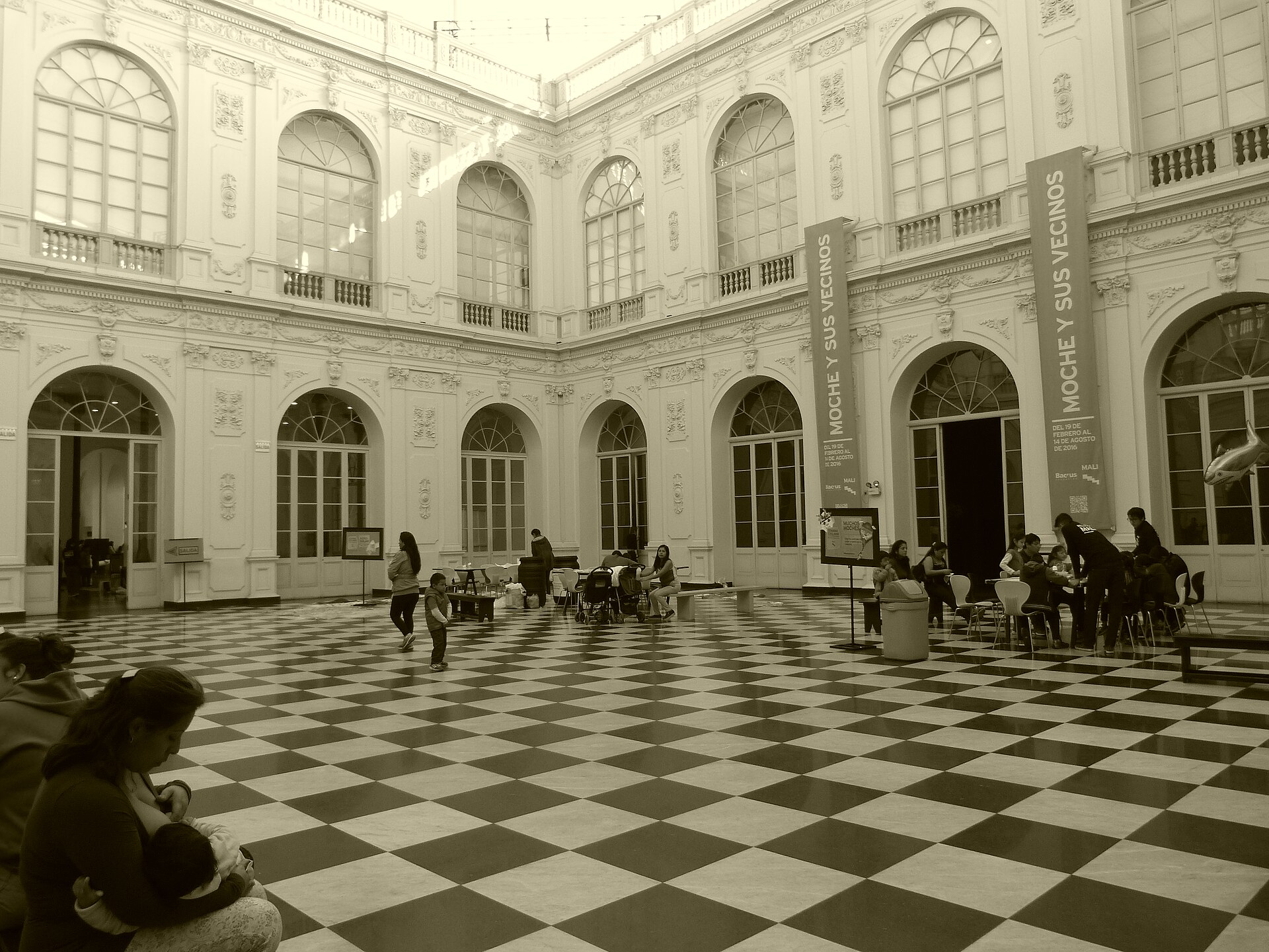The courtyard during a temporary exhibition