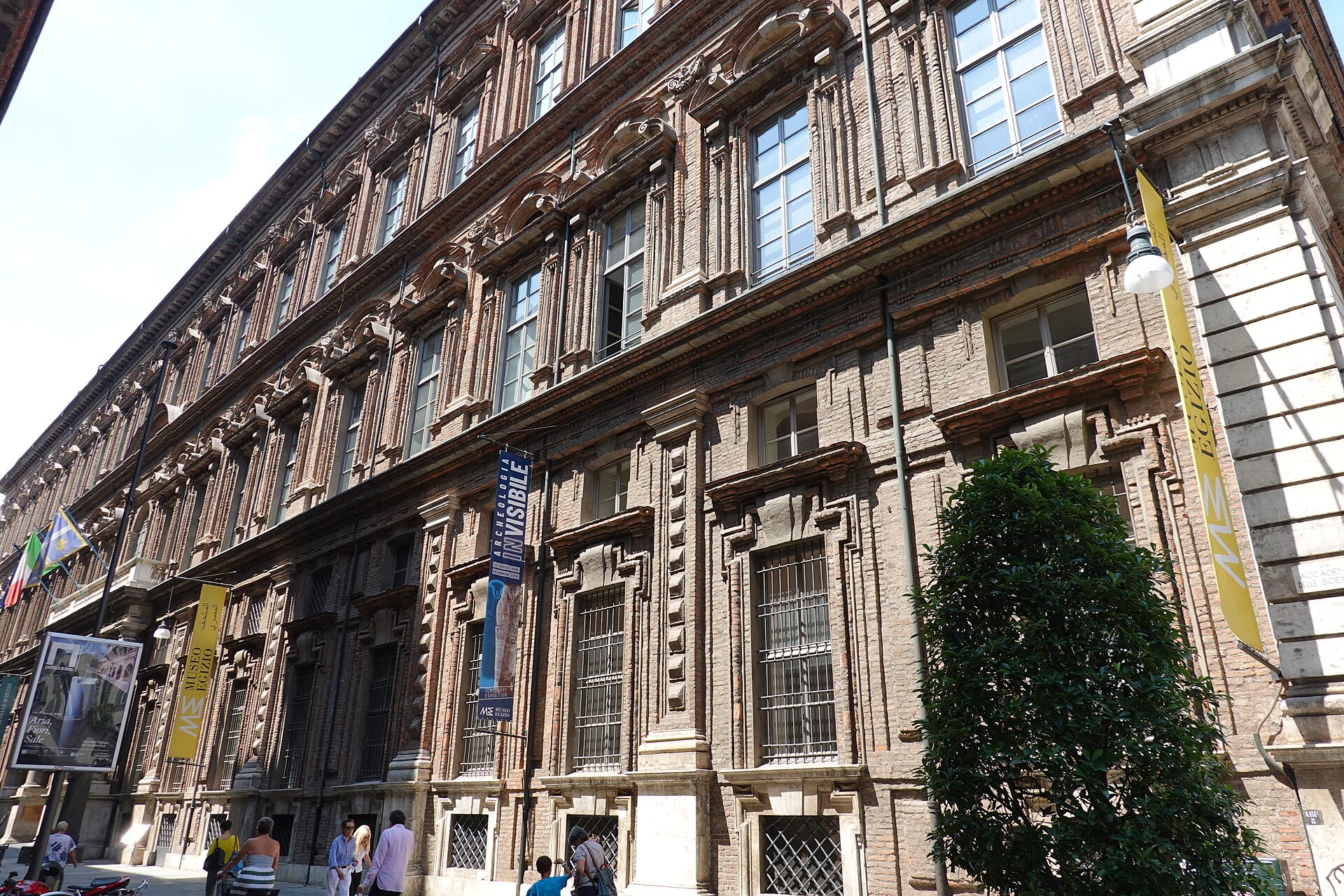 The facade on Via Accademia delle Scienze