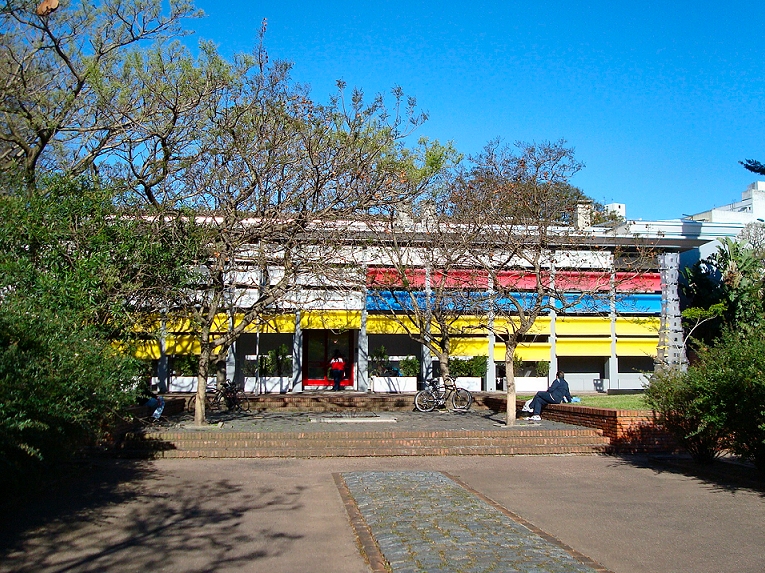 The museum building from the park