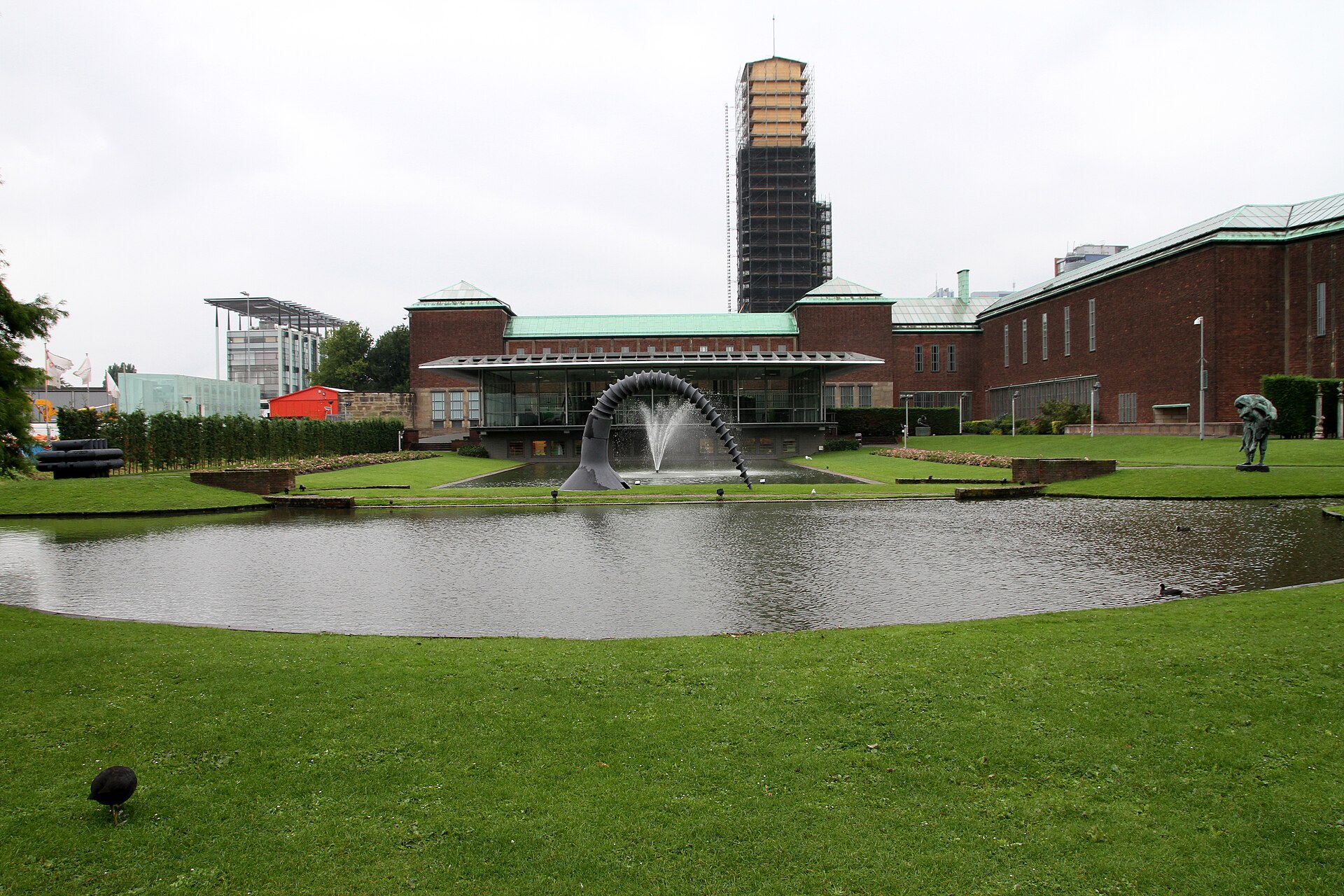 The building and its pond, seen across the Museumpark