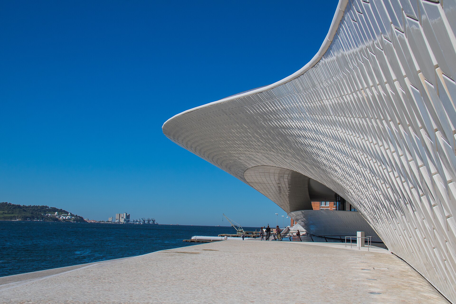 The MAAT building from the riverside promenade
