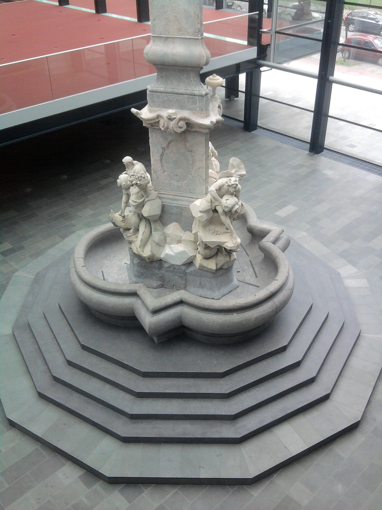 The original Robba Fountain inside the National Gallery of Slovenia