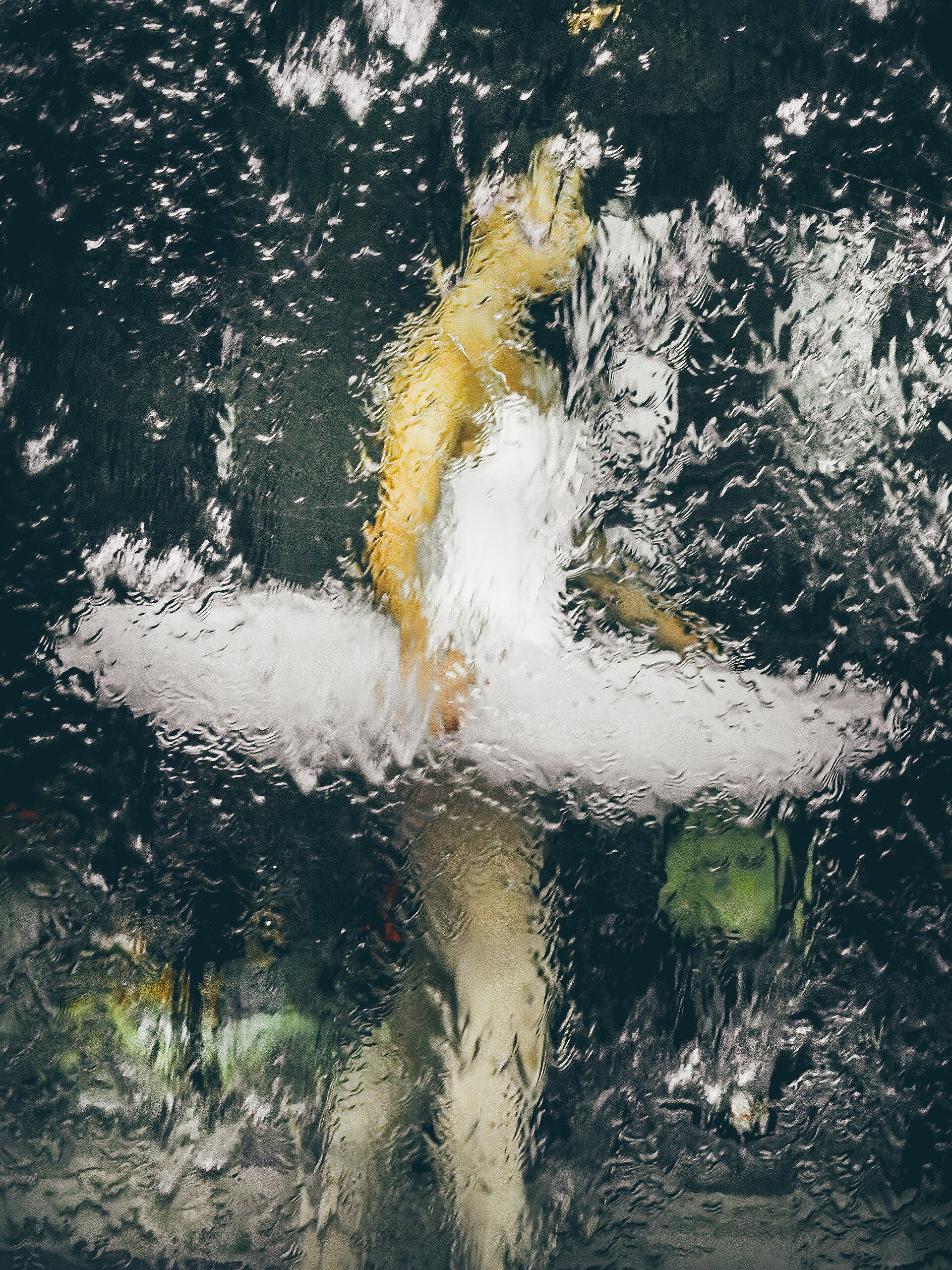 Looking out through the water wall