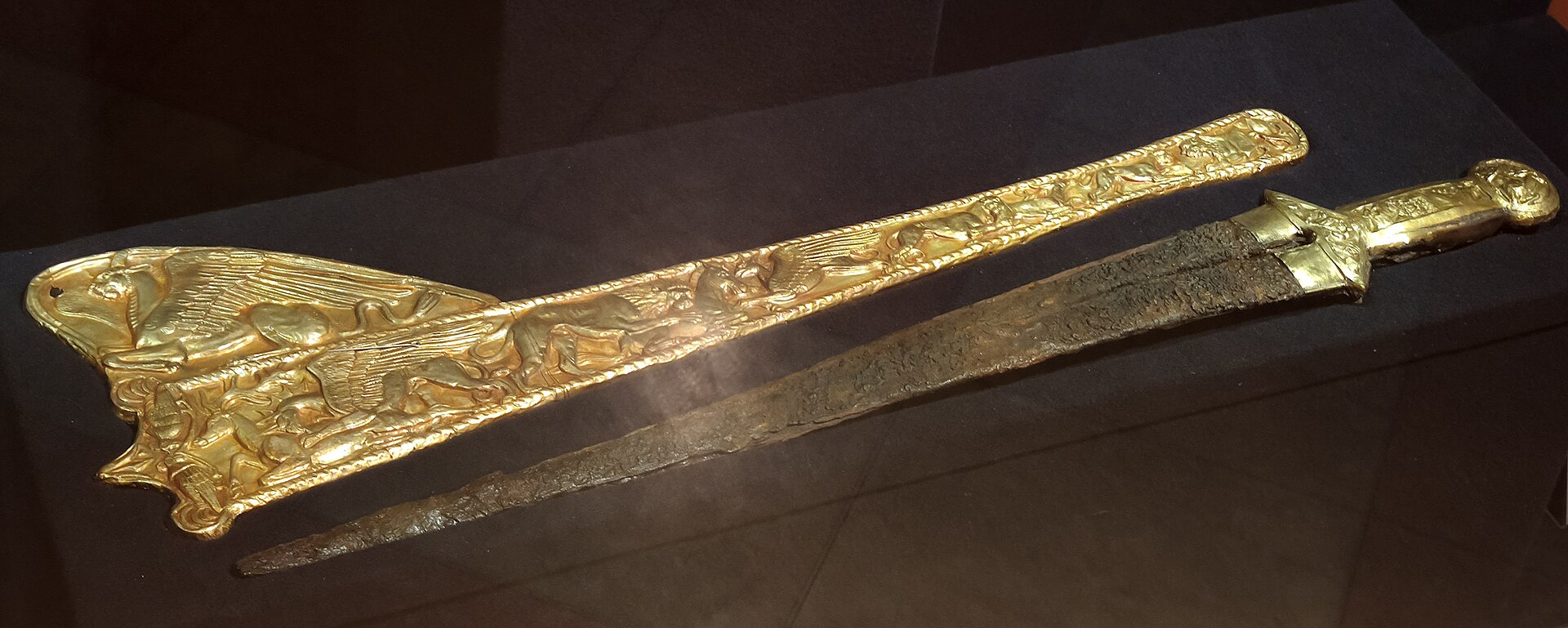 Scythian sword with gold-sheathed scabbard, Tovsta Mohyla kurgan
