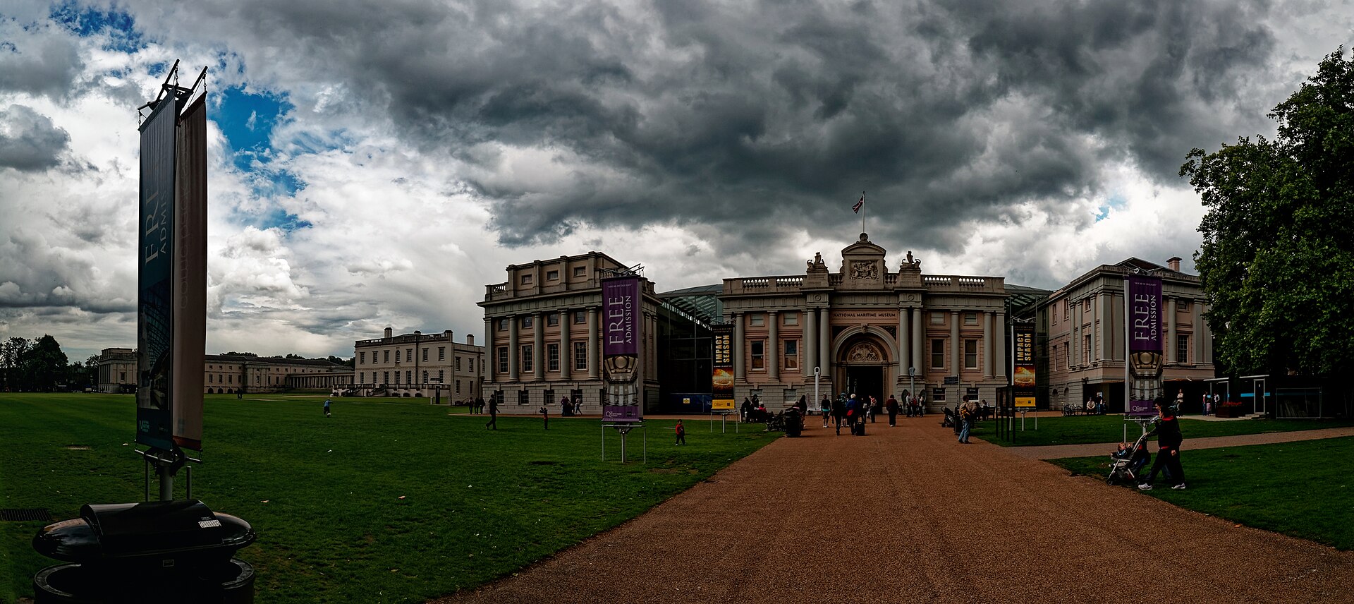 The National Maritime Museum entrance from Romney Road
