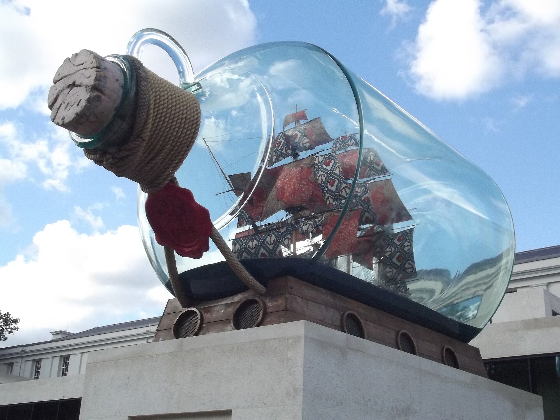 Nelson's Ship in a Bottle, outside the museum entrance
