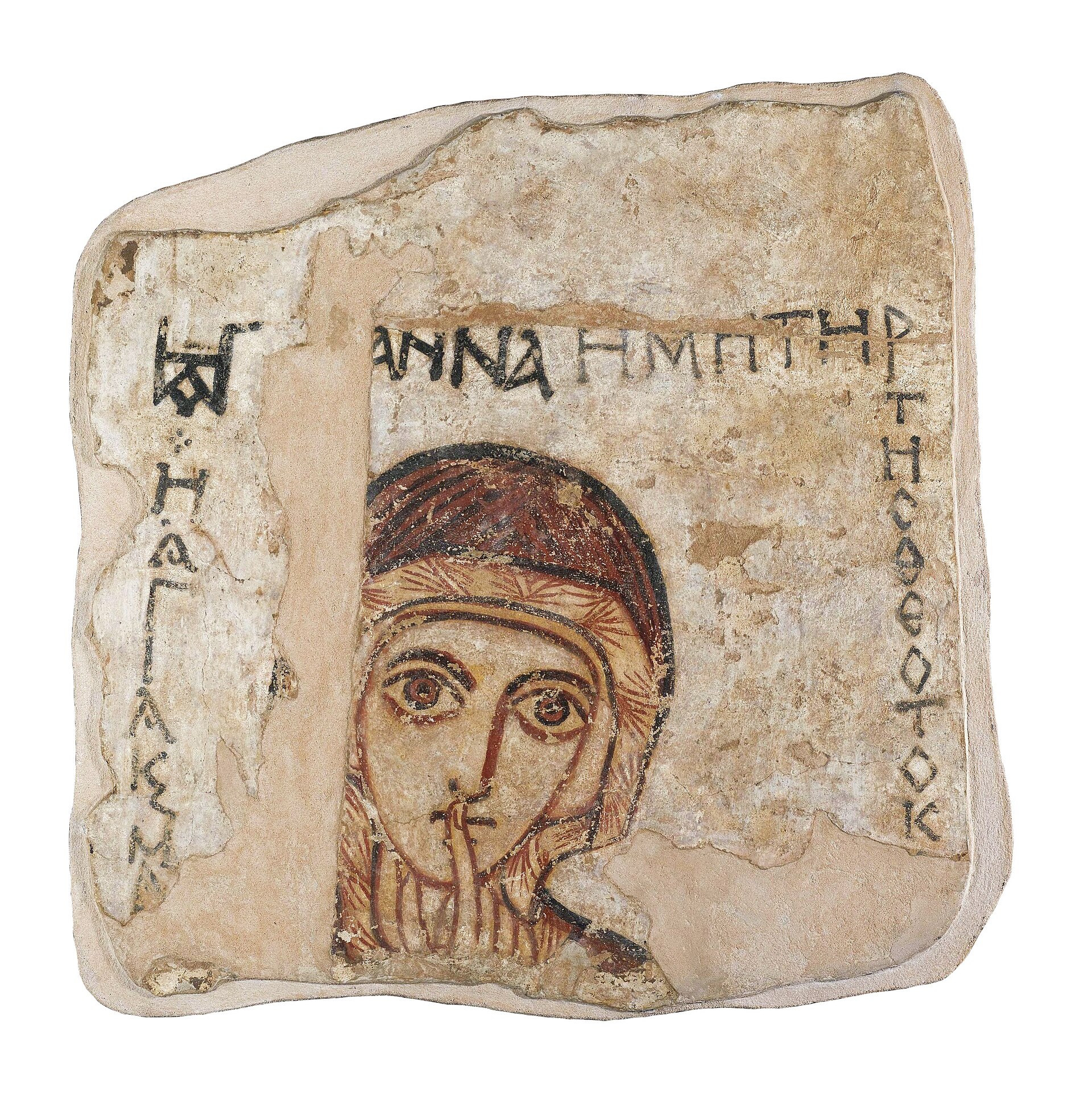Wall painting of Saint Anne removed from Faras Cathedral, on display in the Faras Gallery