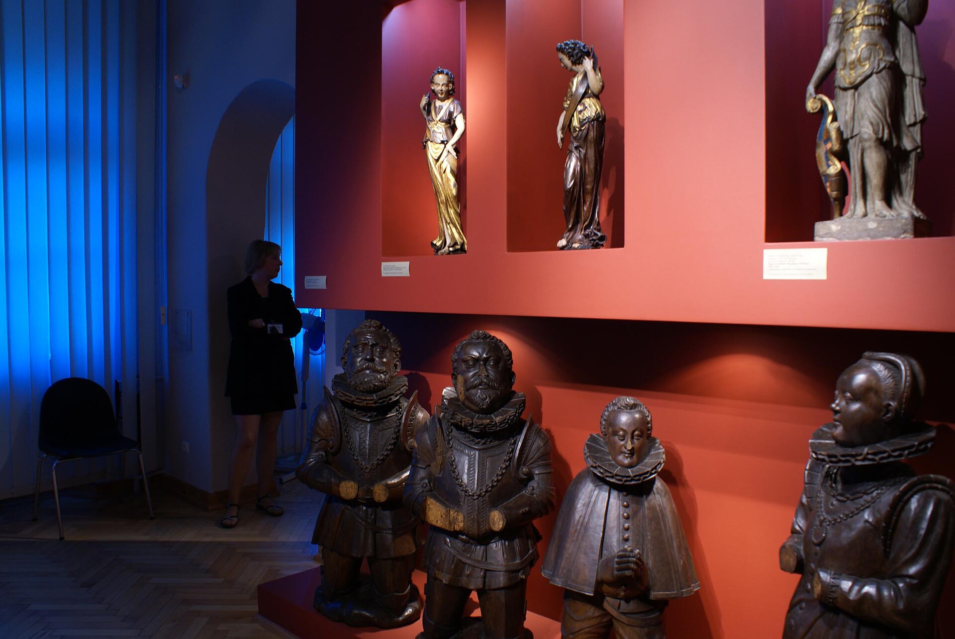 Gothic sculpture on display inside the museum