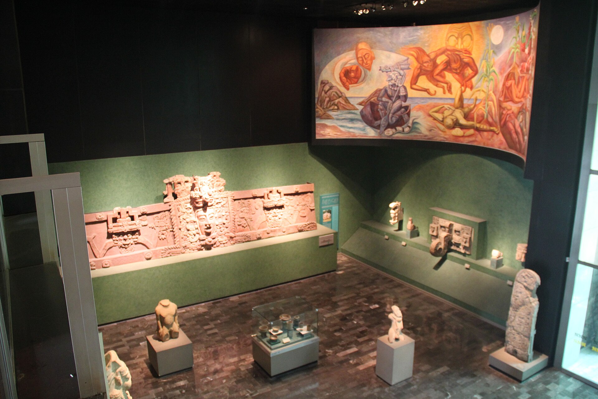 Maya Gallery display case of Terminal Classic period artefacts, National Museum of Anthropology