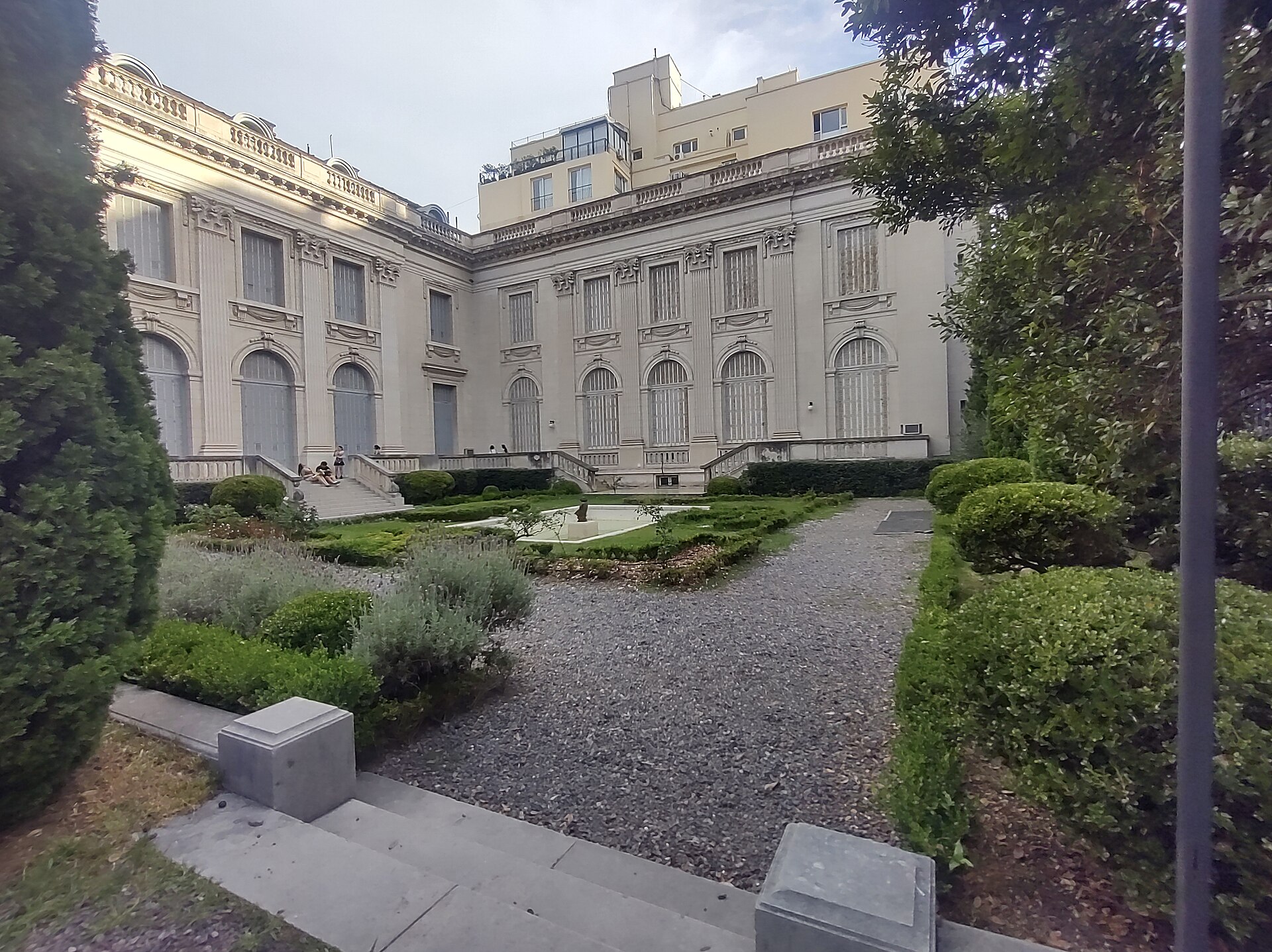 The historic French garden of the Museo Nacional de Arte Decorativo, laid out by Achille Duchene