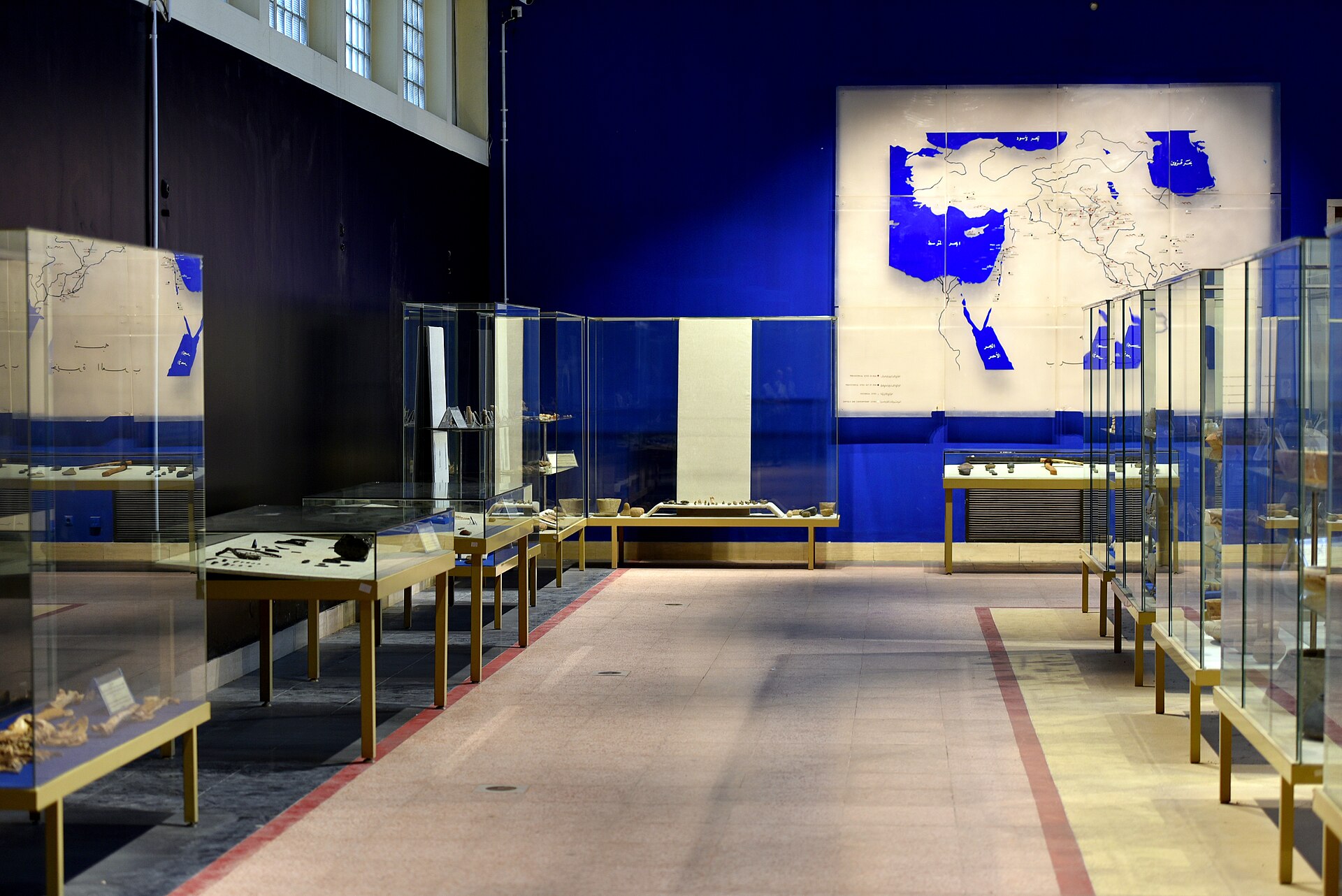 The Prehistory Hall, with the Shanidar 1 skeleton on display at left