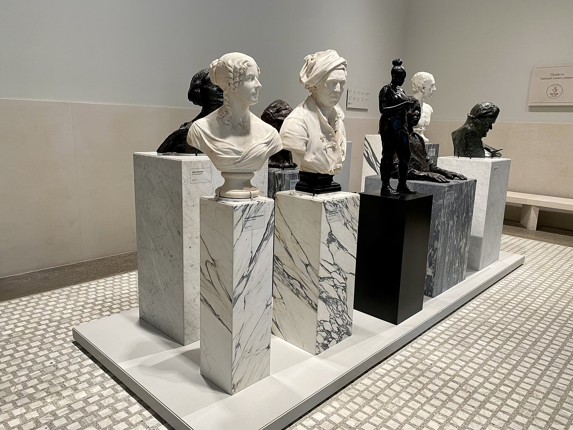 Sculpture busts on display in the galleries