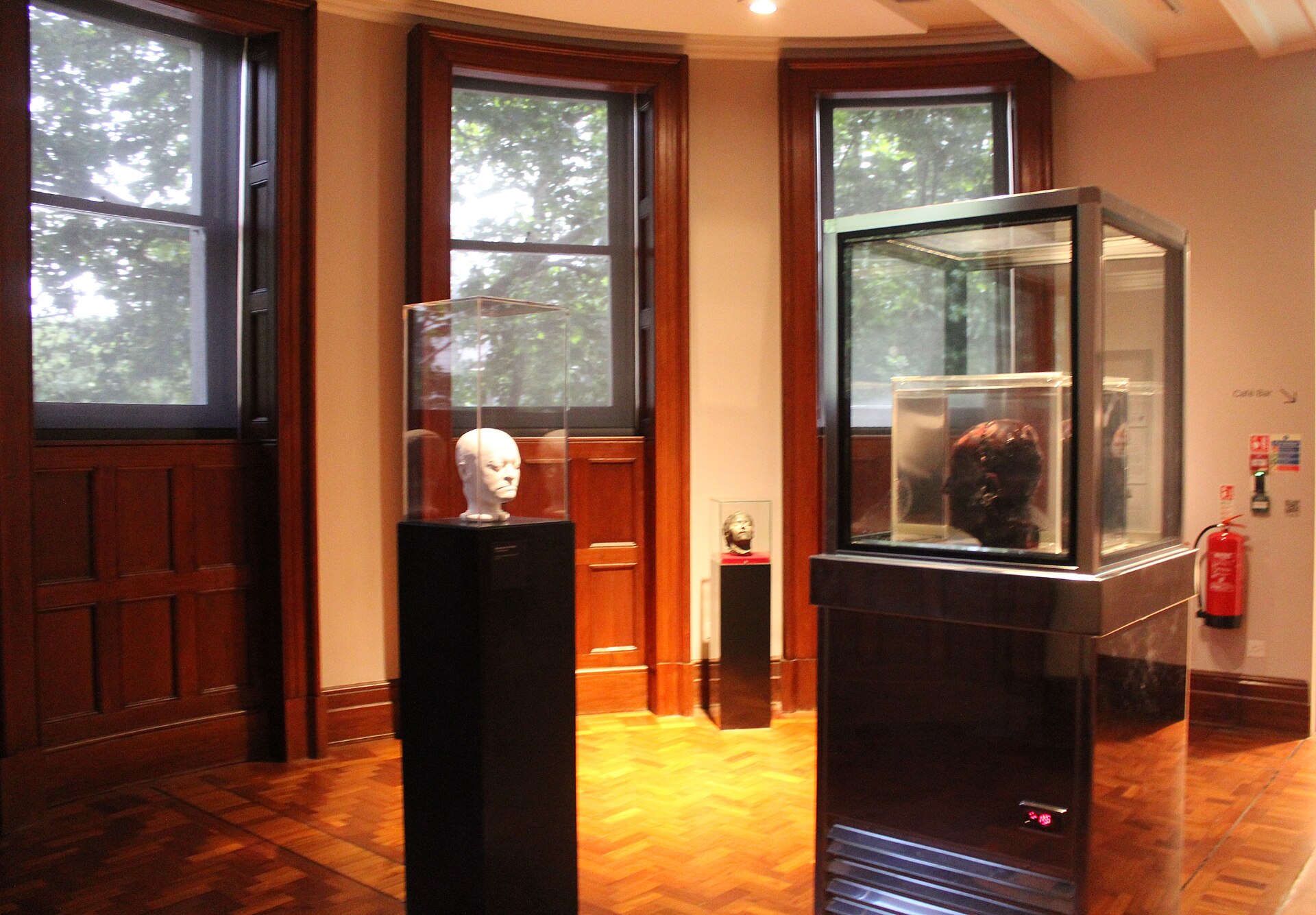 Life and death masks on display in Room 32, Life and Death: Masks