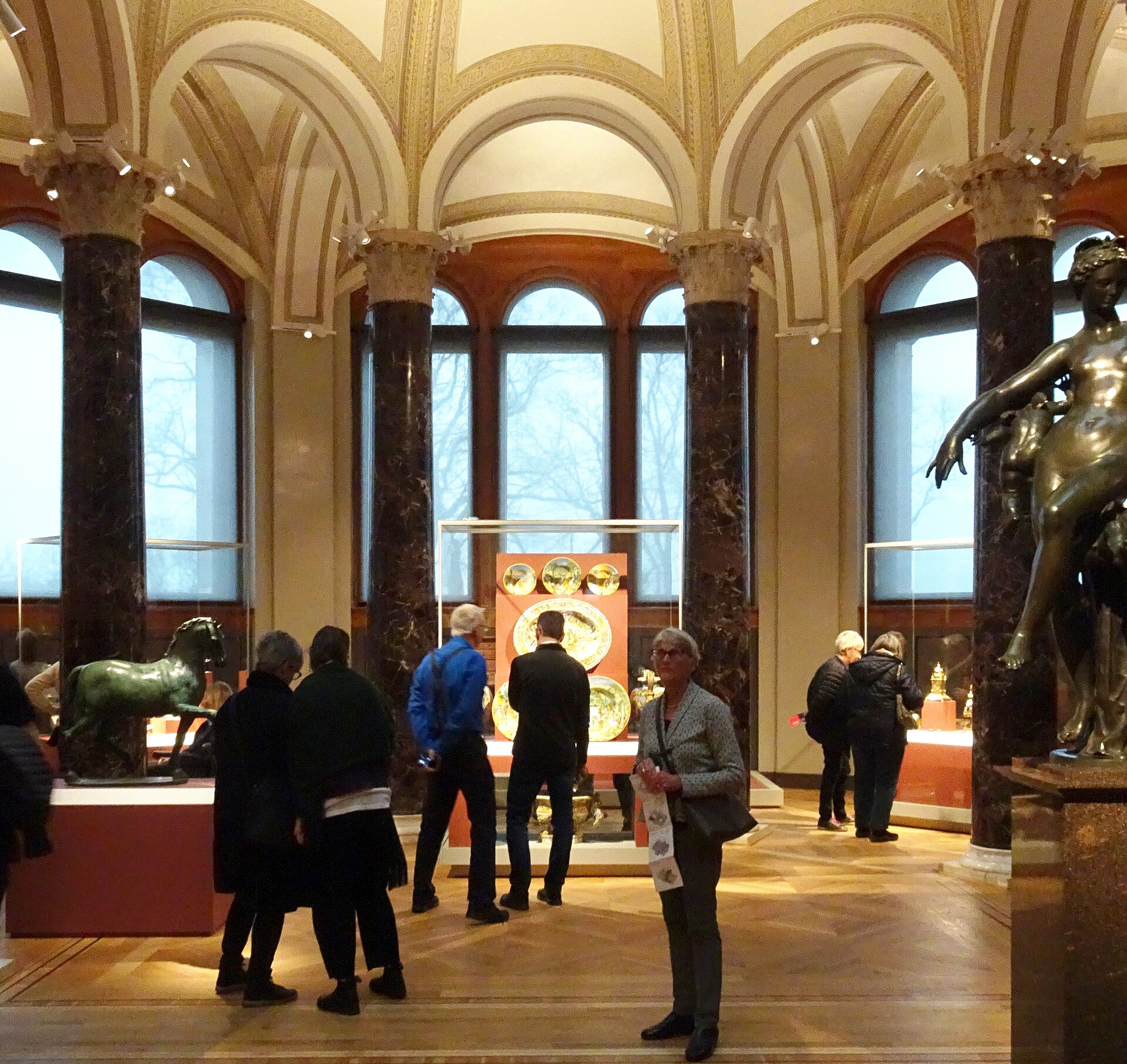 The Pillar Hall on an upper floor of the museum, part of the Timeline route, photographed after the 2013-2018 renovation