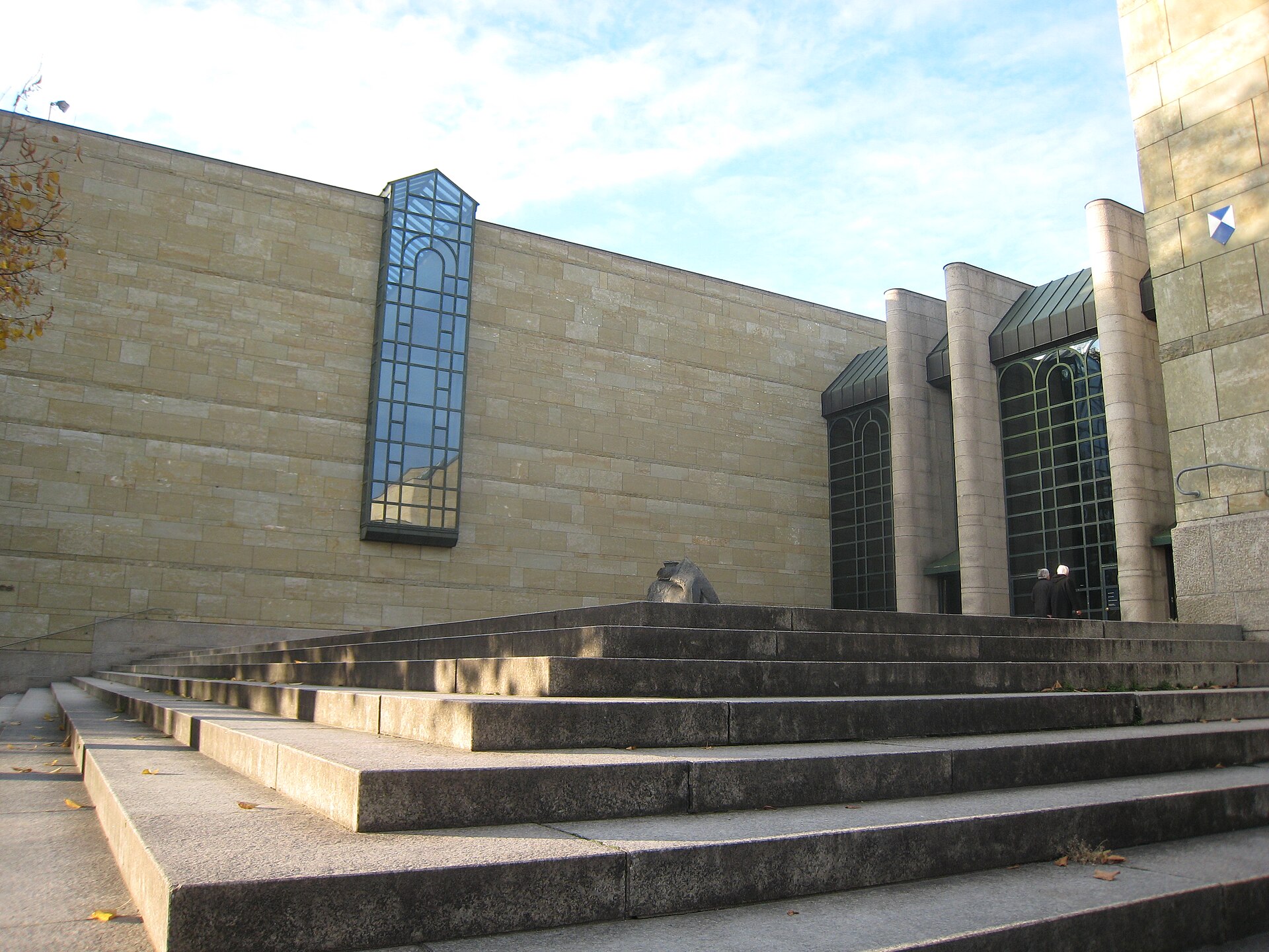 The stepped approach and side elevation