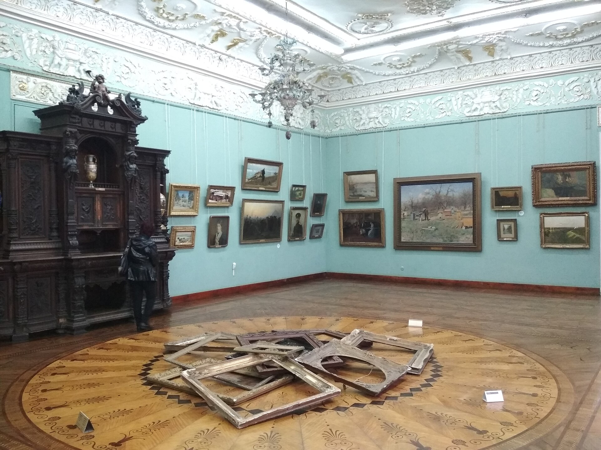 A gallery room inside the Odesa Fine Arts Museum, in the former Potocki Palace