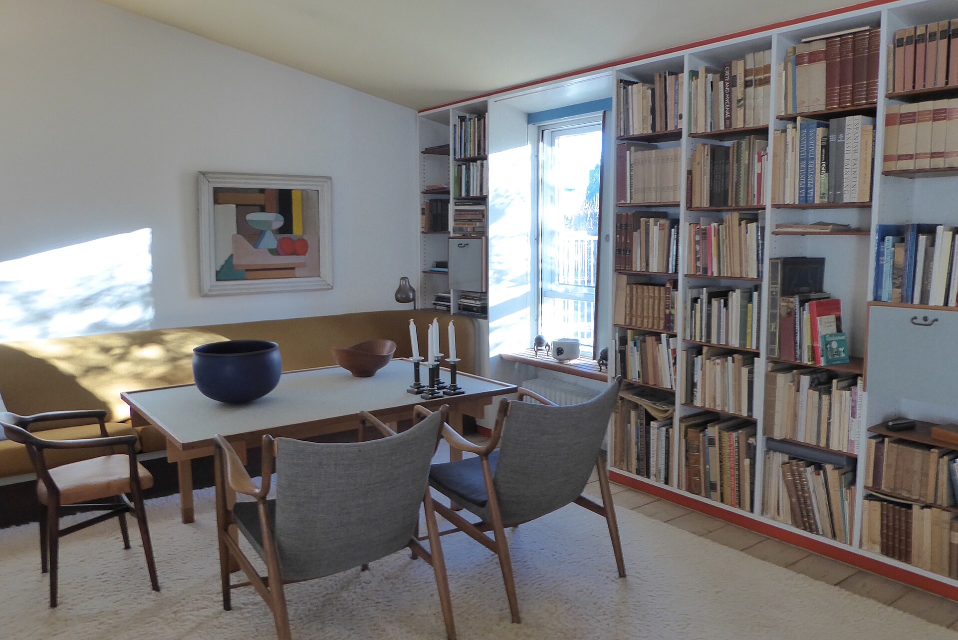 The interior of Finn Juhl's House, furnished with his own mid-century Danish furniture and interior fittings