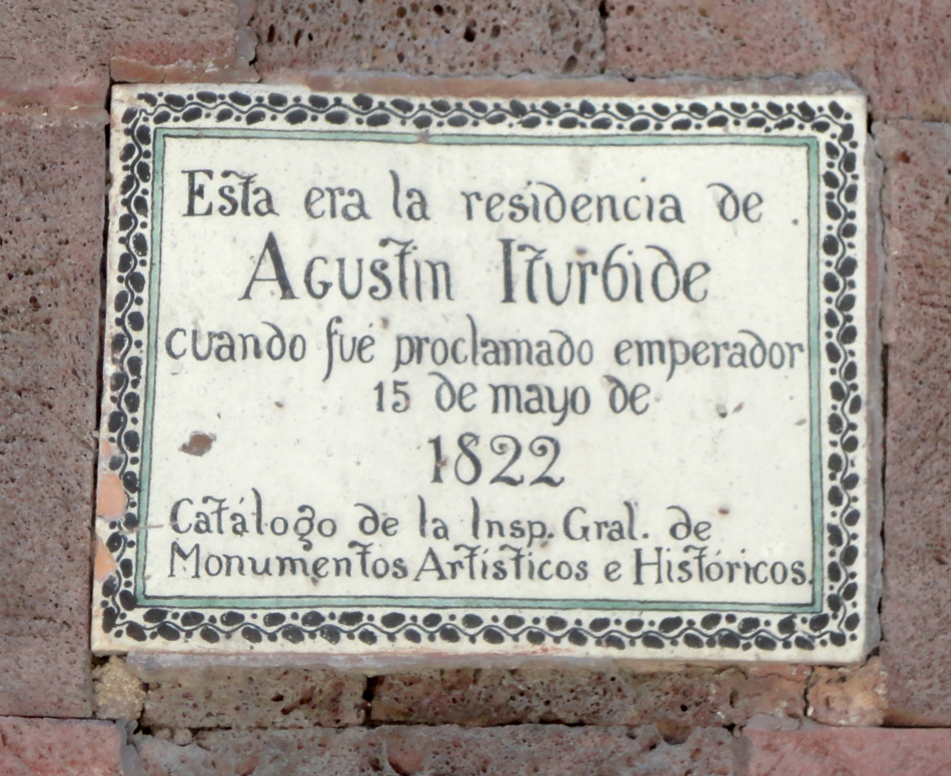 The tile plaque of the acclamation