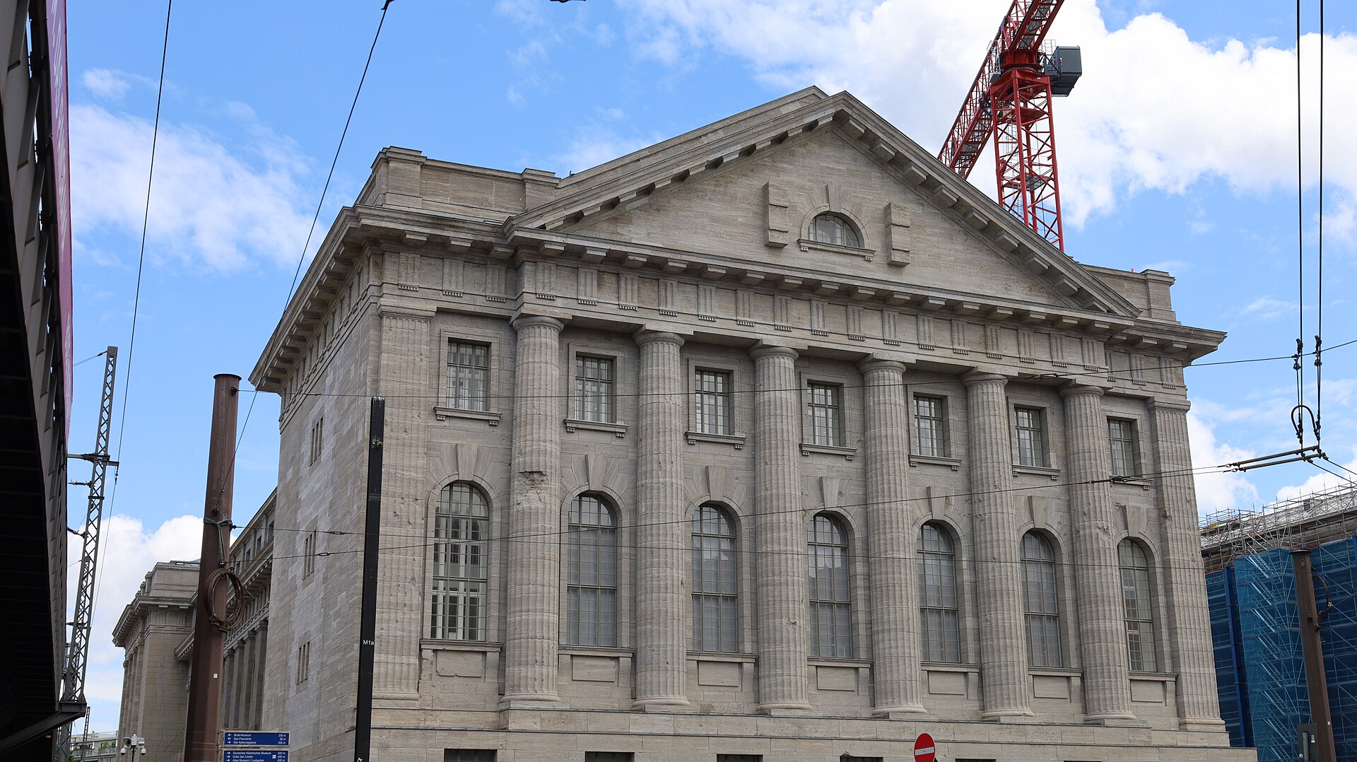 The Pergamon Museum's colonnade facade under construction, June 2026