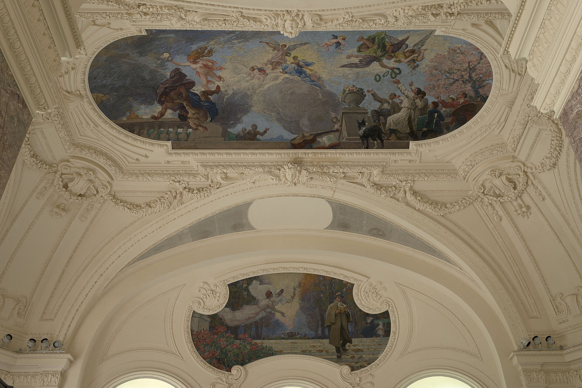 A painted allegorical ceiling fresco, Le Triomphe de Paris, in the Petit Palais's north pavilion