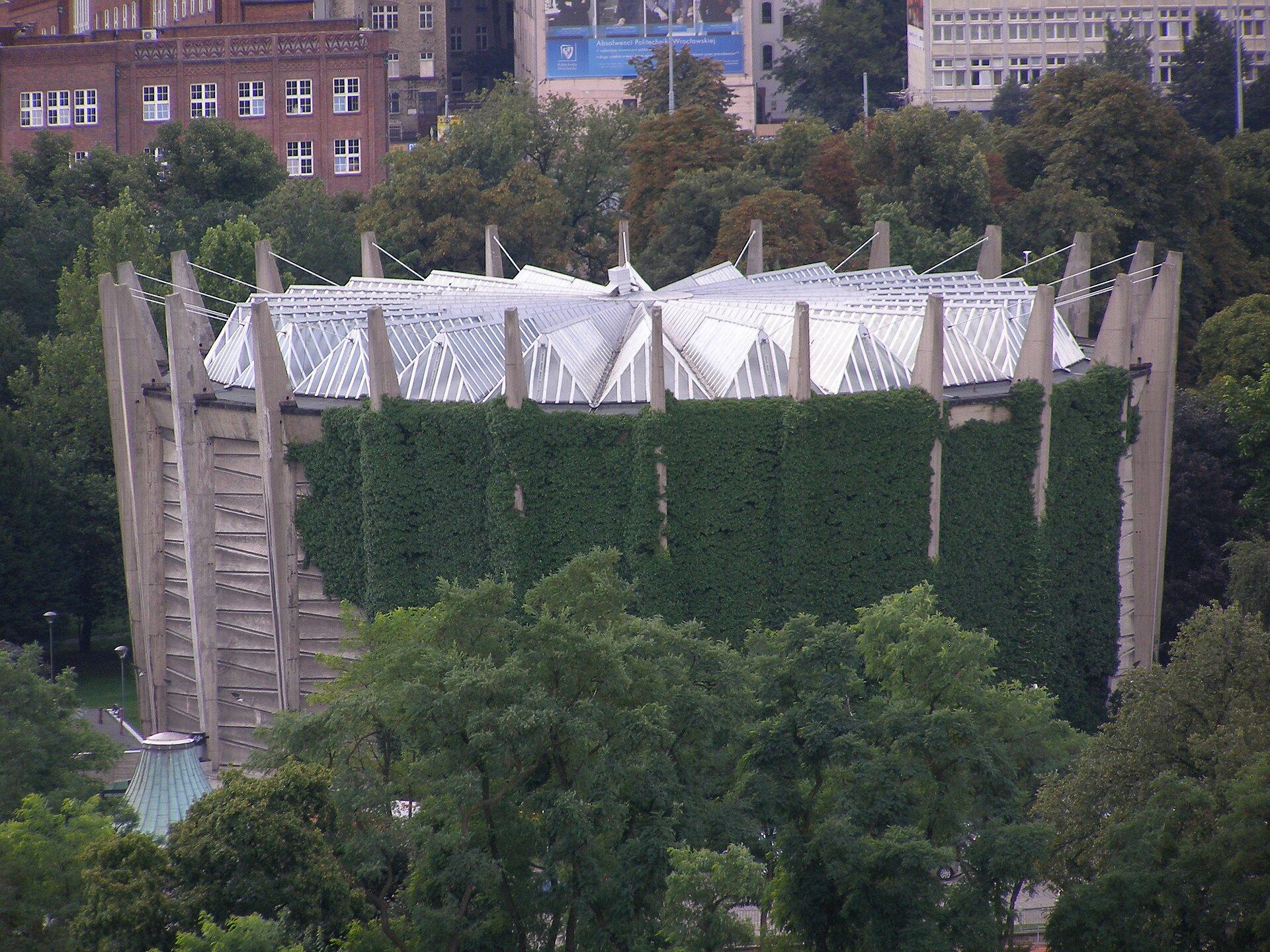 Wroclaw Panorama Raclawicka building, view from the cathedral tower
