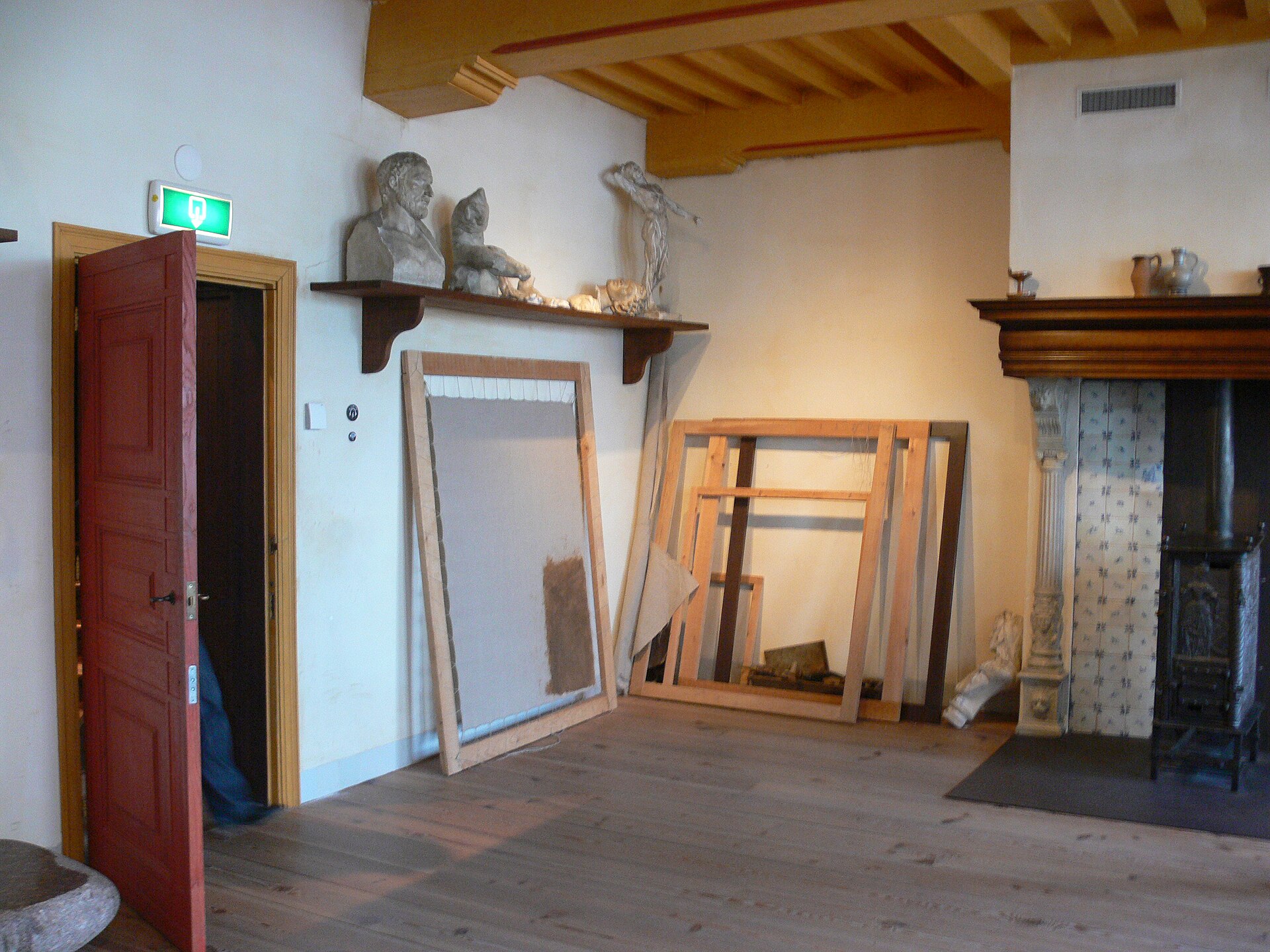 Rembrandt's reconstructed painting studio, lit by tall north-facing windows