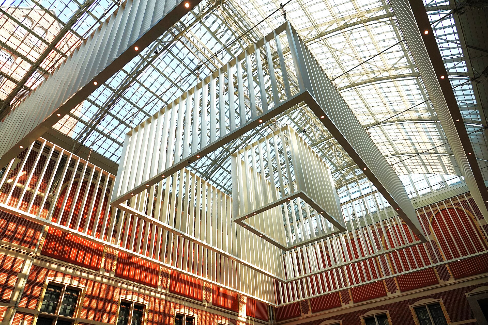 The glass roof over the Atrium