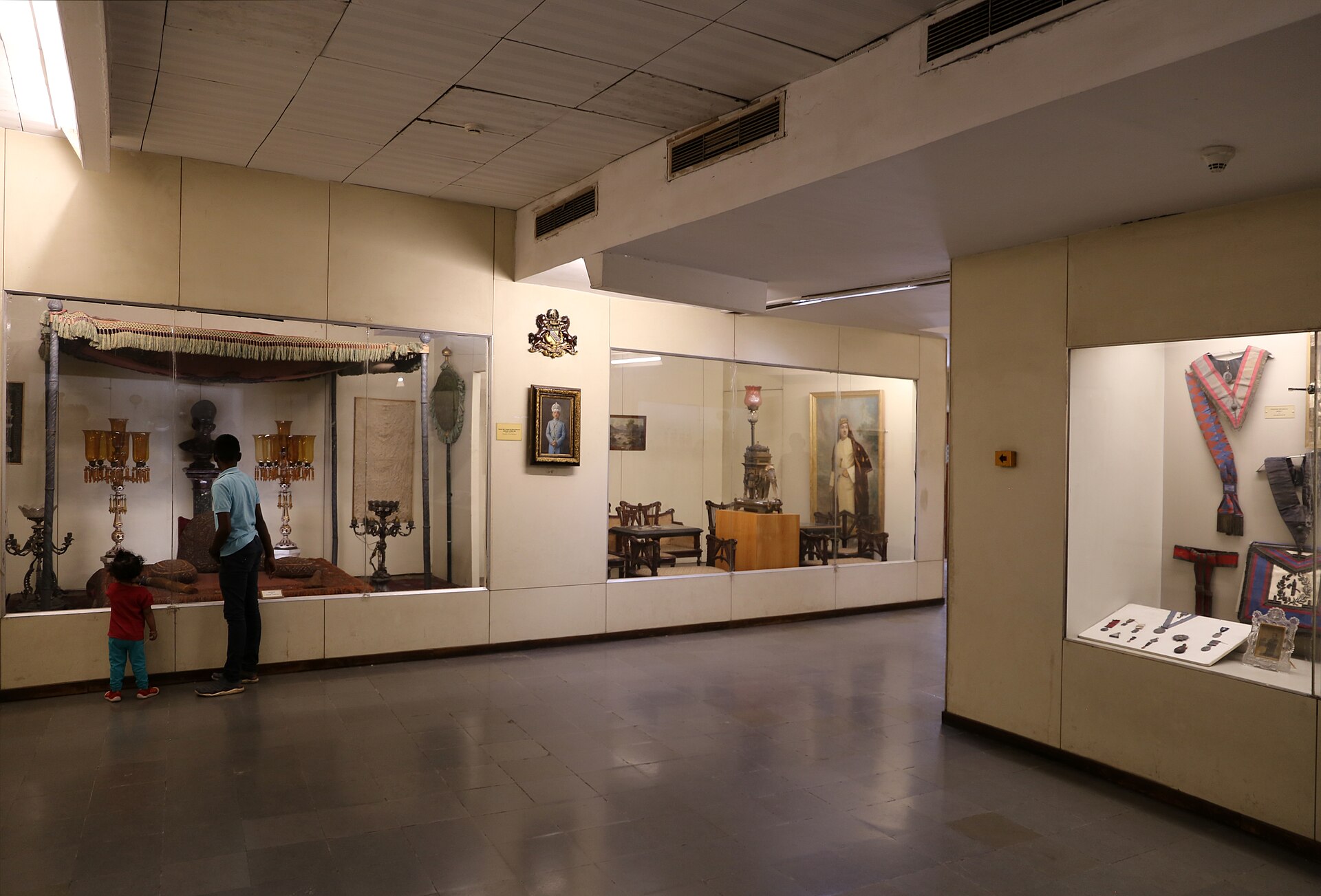 A gallery displaying court objects associated with the Nizams