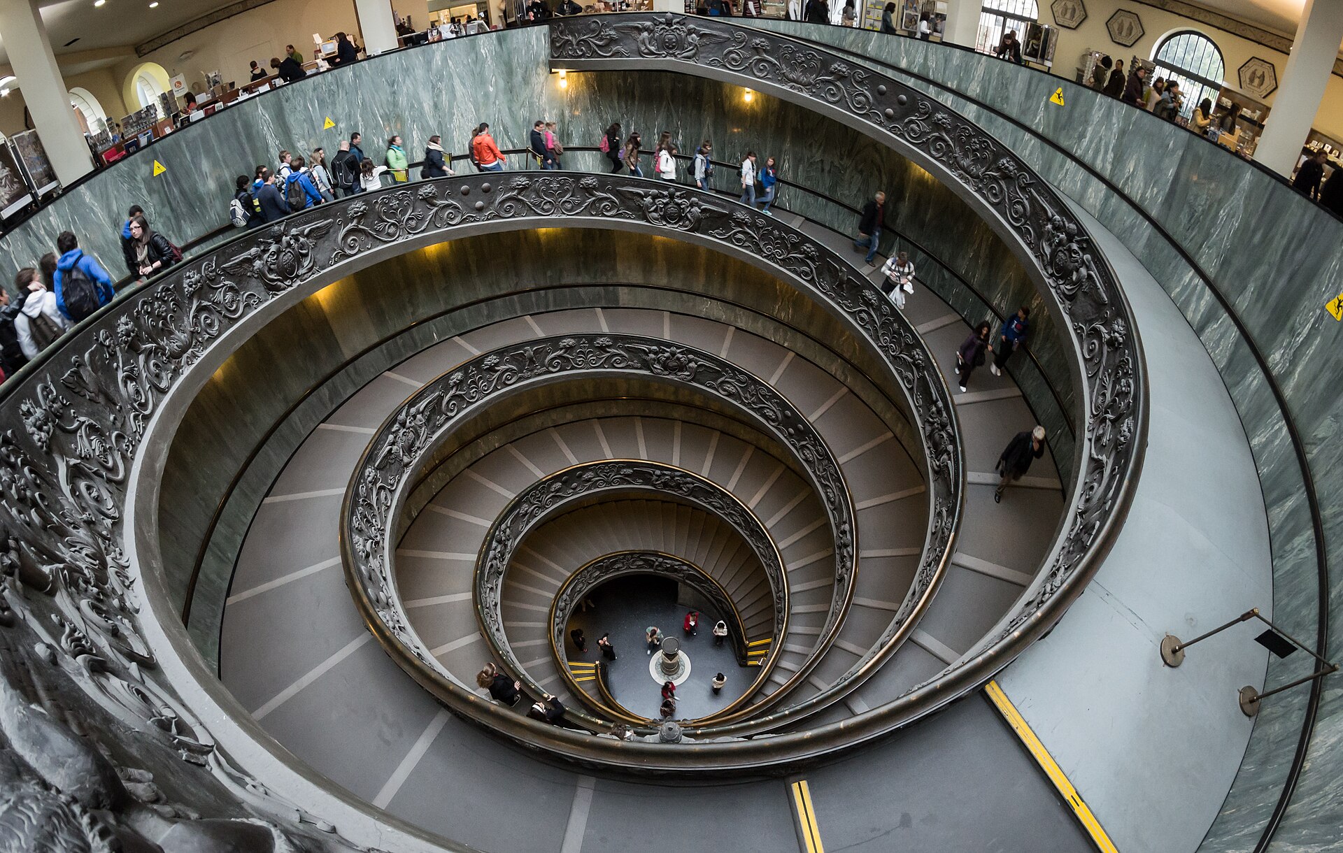 The Bramante-style double spiral staircase
