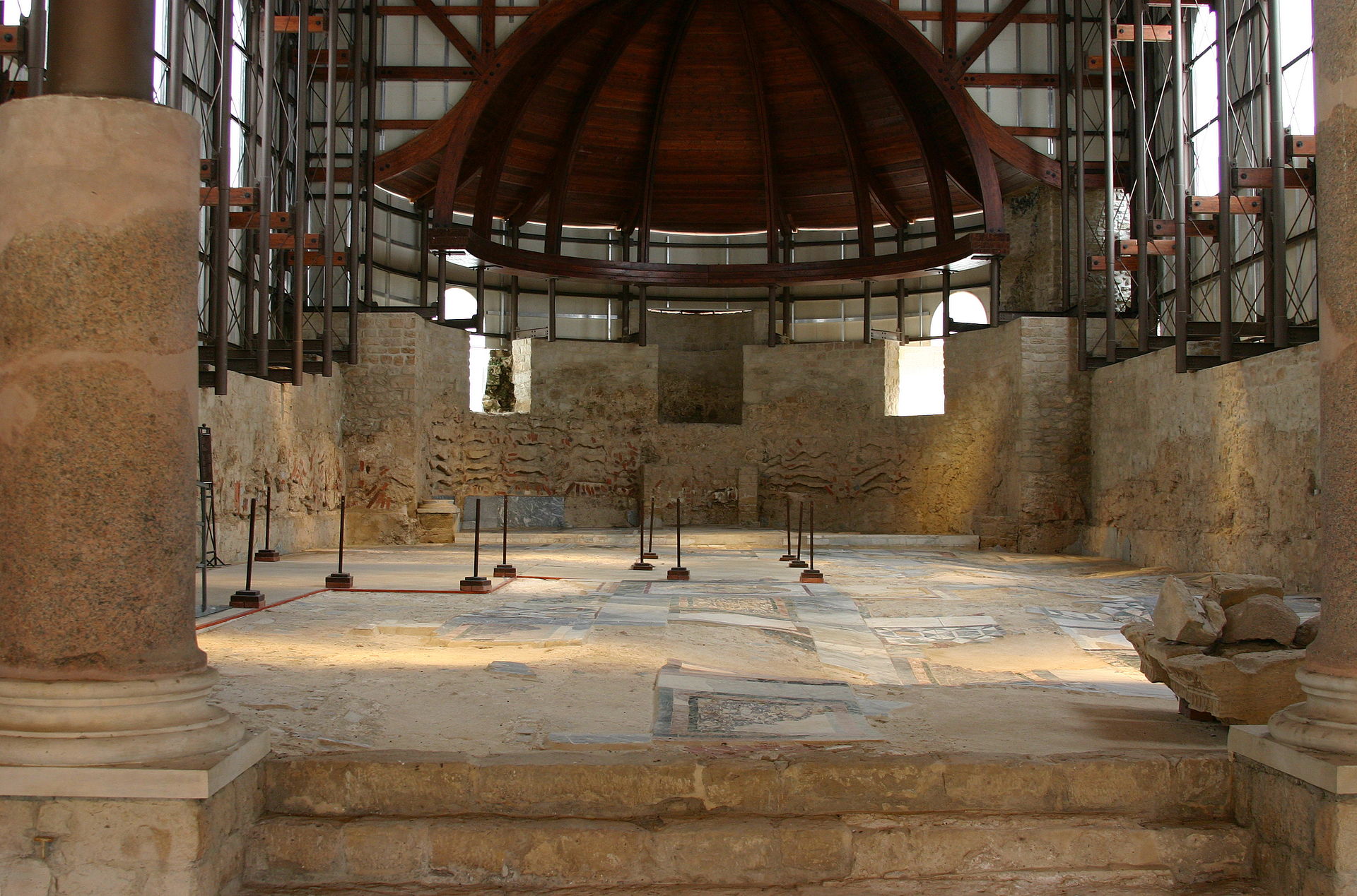 The apsidal Basilica, the villa's formal reception hall
