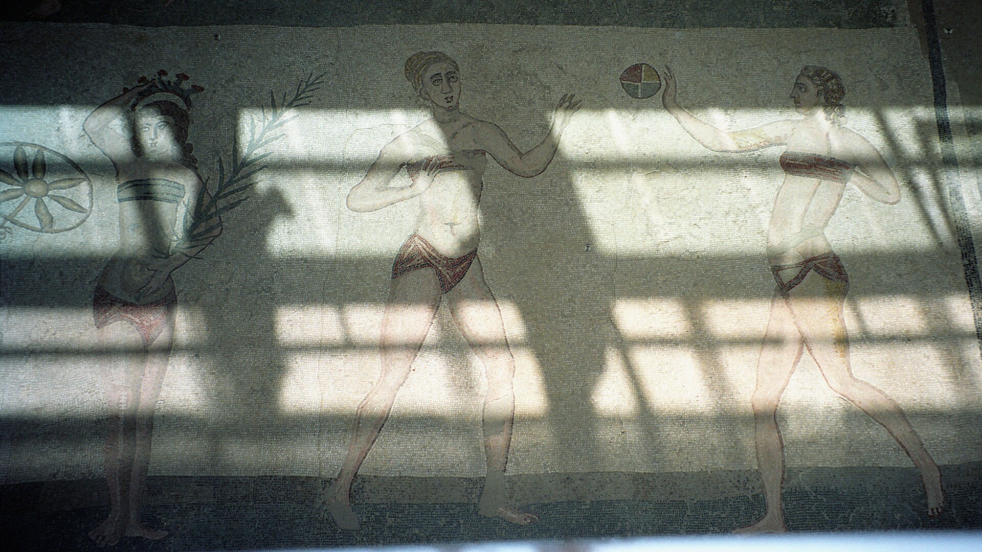 The Bikini Girls mosaic showing female athletes