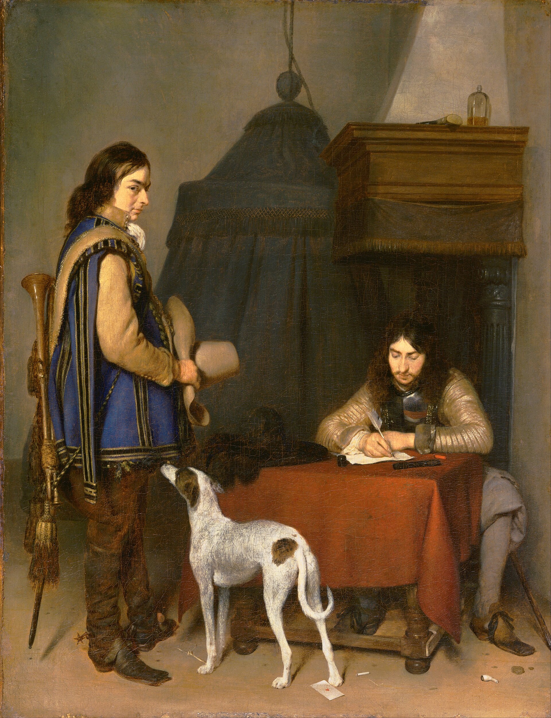 Gerard ter Borch, Officer Writing a Letter, with a Trumpeter
