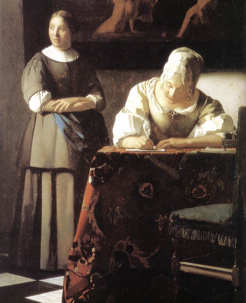 Detail: the maid and the mistress at the table