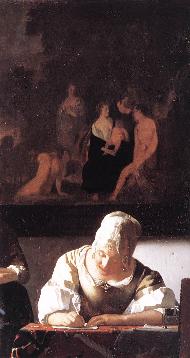 Detail: the Finding of Moses and the writing lady