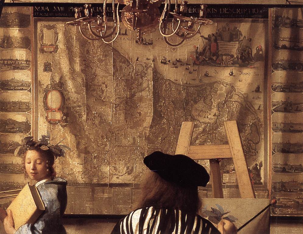 The map, Clio and the painter's beret, detail