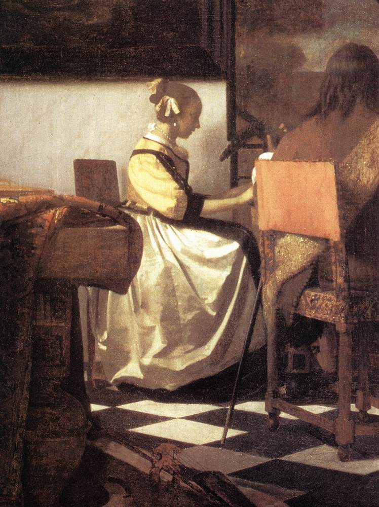 The Concert, detail: the harpsichordist and the viola da gamba